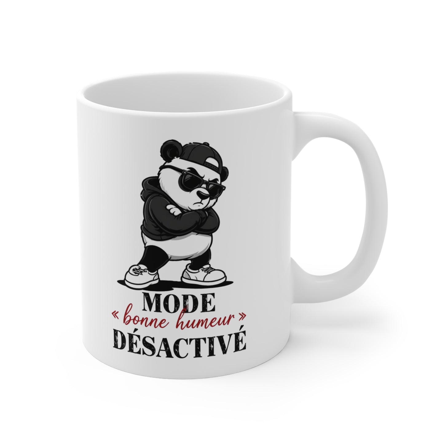 Tasse Mode Bonne Humeur Désactivé – Mug Panda Humour Streetwear – Cadeau Drôle Homme Femme 325ml