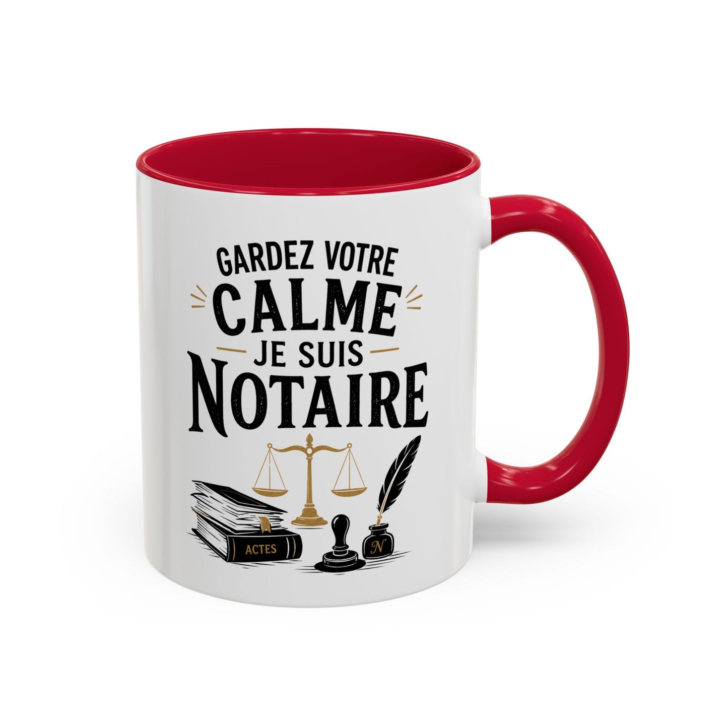 Mug Notaire – Tasse Humour Métier Justice Droit – Idée Cadeau Original Profession Juridique Homme et Femme Noir Bleu Rouge