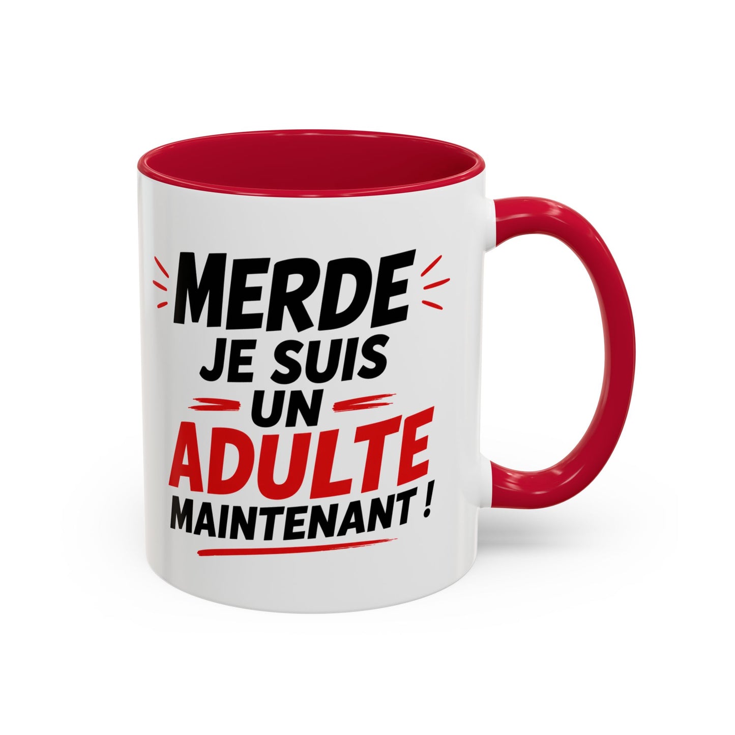 Tasse Merde Je Suis Un Adulte Maintenant – Mug Humour Adulte – Idée Cadeau Anniversaire 18 ans Homme Femme 325ml