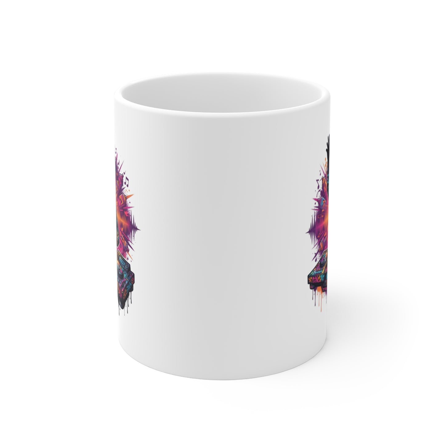 Tasse DJ Graffiti – Mug Musique Électro Platines Mixage – Cadeau DJ Homme Femme 325 ml