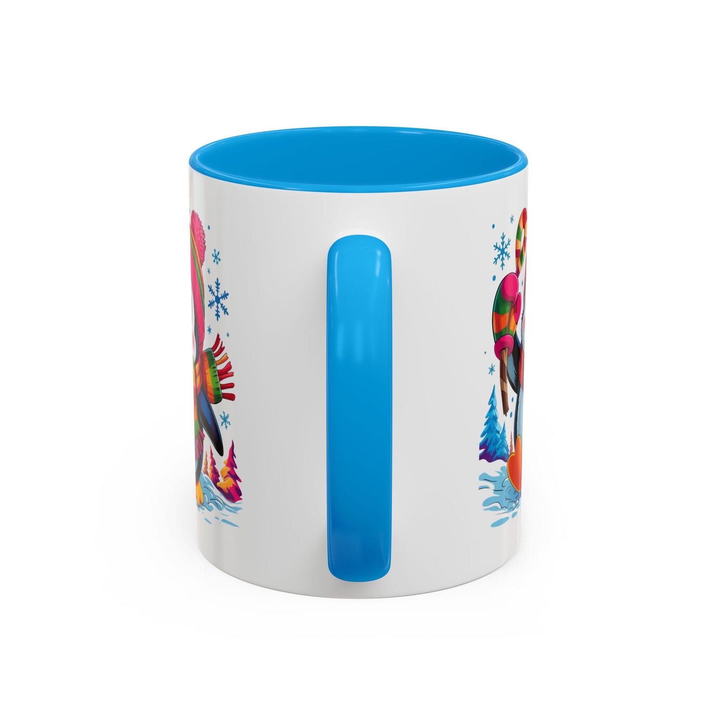 Mug Pingouin Mignon Hiver – Tasse Animaux Kawaii Neige – Cadeau Noël Fun et Coloré – Céramique 325ml