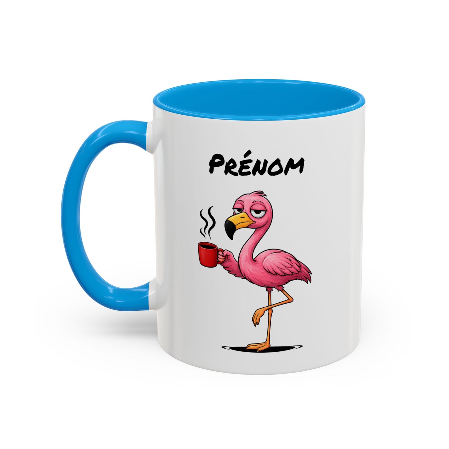 Mug Flamant Rose Personnalisable 325ml – Tasse Café Humour Fatigue Matin Drôle Cadeau