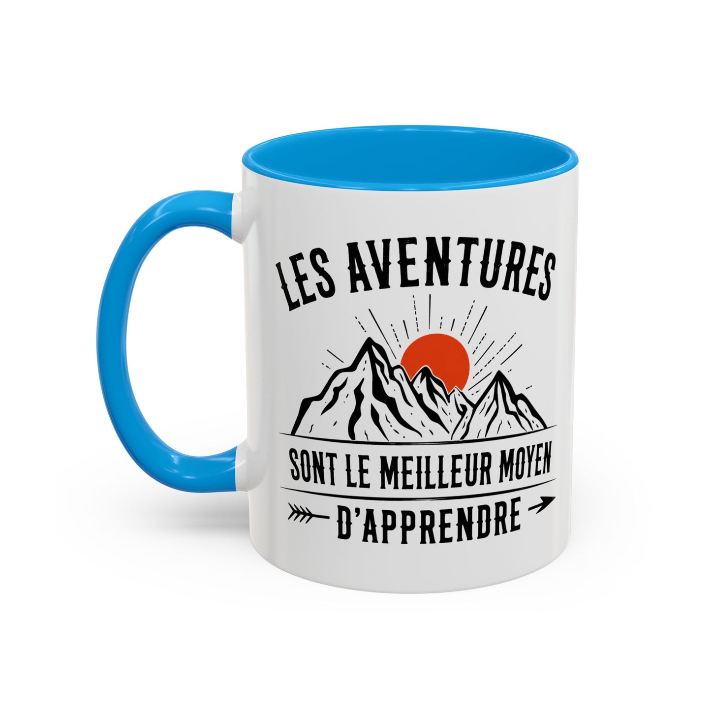 Tasse Camping Homme et Femme – Les Aventures sont le Meilleur Moyen d’Apprendre – Mug Montagne Nature Randonnée – Cadeau Original Campeur – 325 ml