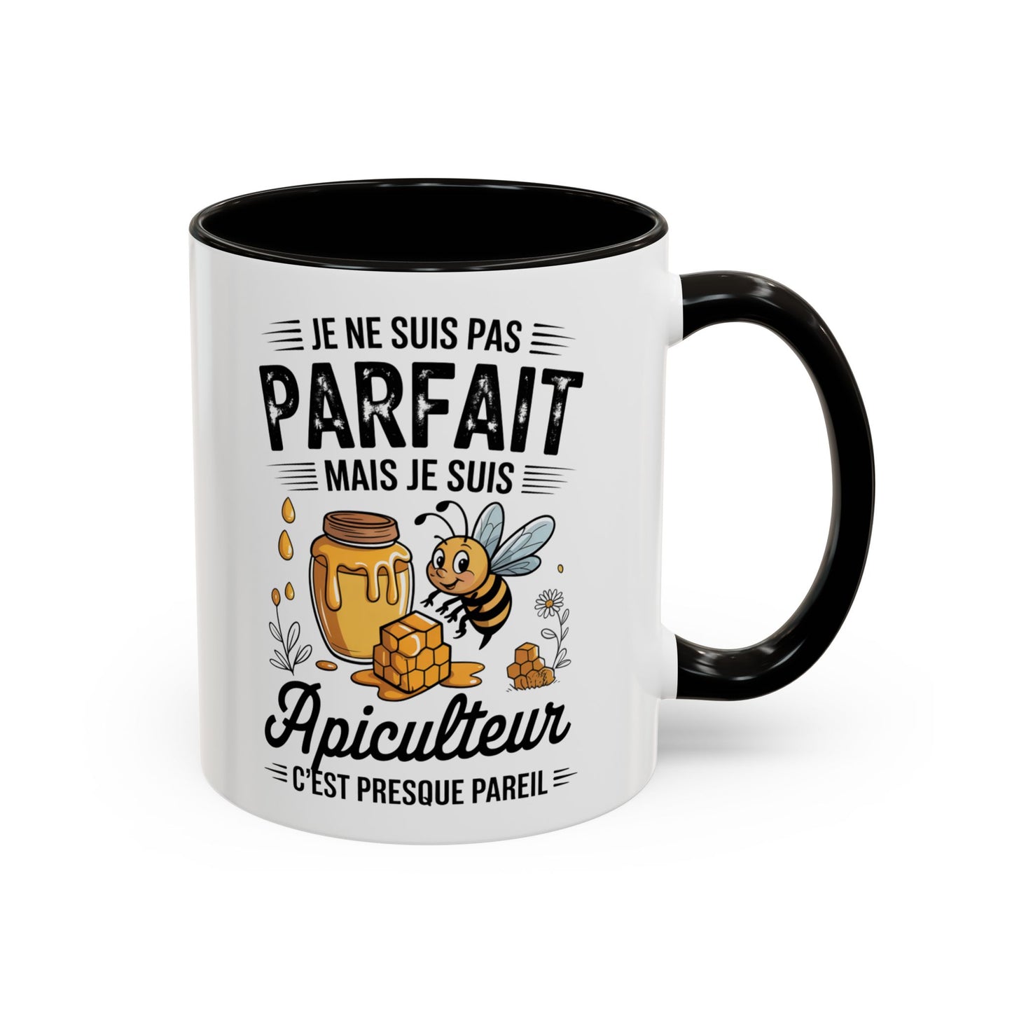 Tasse Je Ne Suis Pas Parfait Mais Je Suis Apiculteur – Mug Humour Abeille et Miel – Cadeau Apiculture Homme Femme 325ml