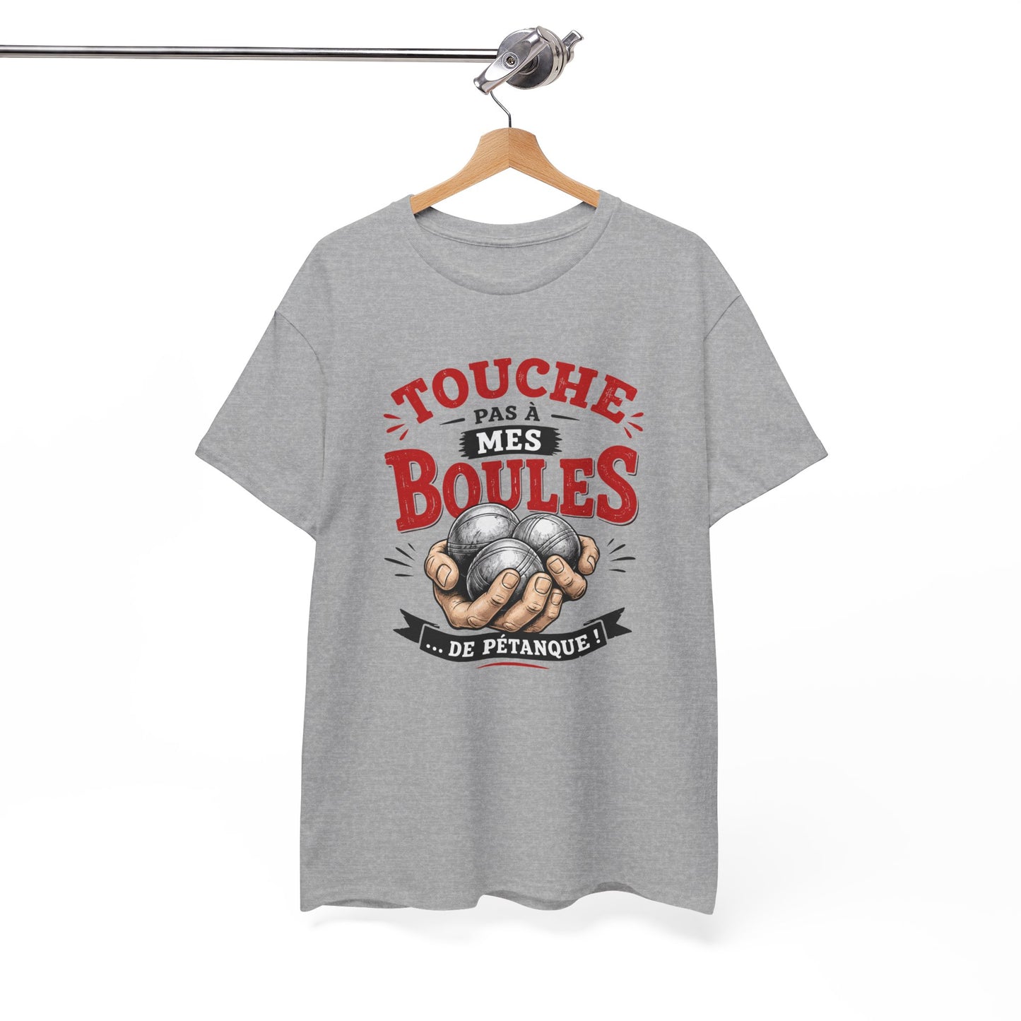 Tee-Shirt Touche Pas à Mes Boules de Pétanque – Cadeau Humour Pétanque Homme Femme Bouliste