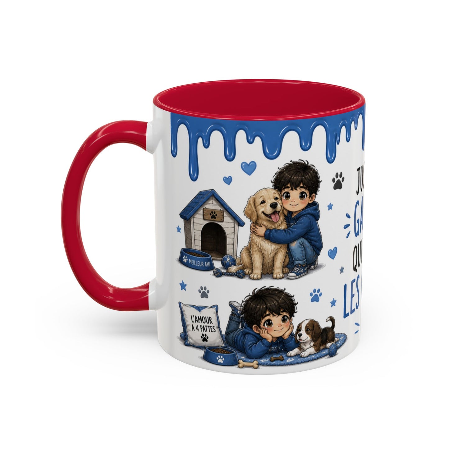 Tasse Juste Un Garçon Qui Adore Les Chiens – Mug Chien Garçon Kawaii Bleu – Cadeau Passion Chiens 325ml