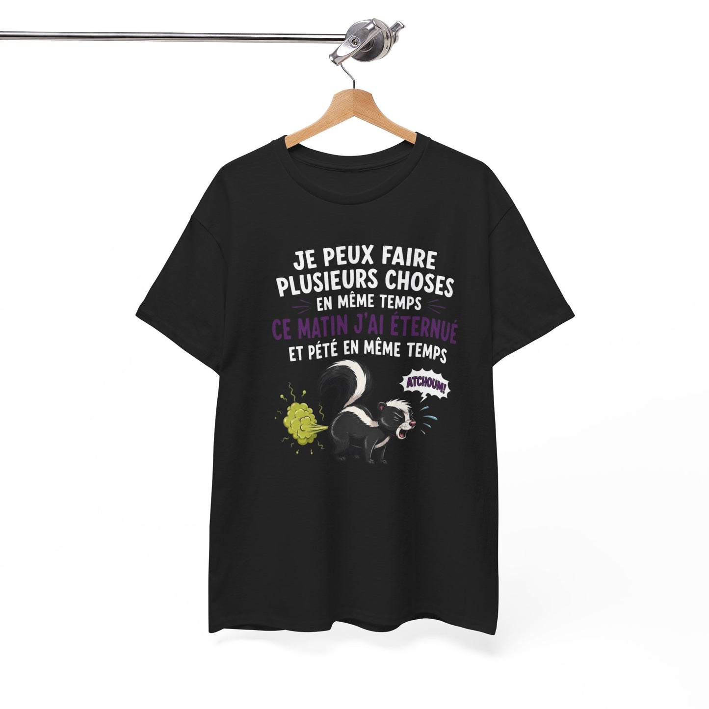 Tee-Shirt Homme et Femme Humour – Putois Drôle Multitâche – Cadeau Original Amusant pour Amoureux des Animaux