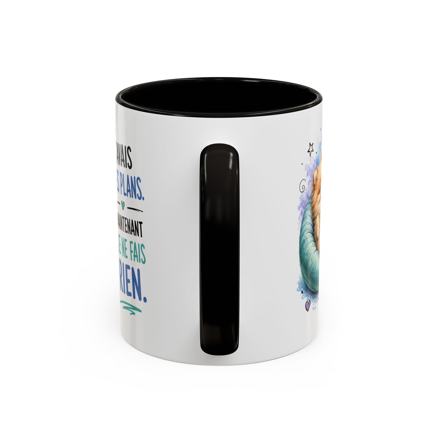 Tasse Spitz Nain Drôle Homme Femme – Mug J'Avais des Plans Maintenant Je Ne Fais Rien – Cadeau Humour Chien 325 ml