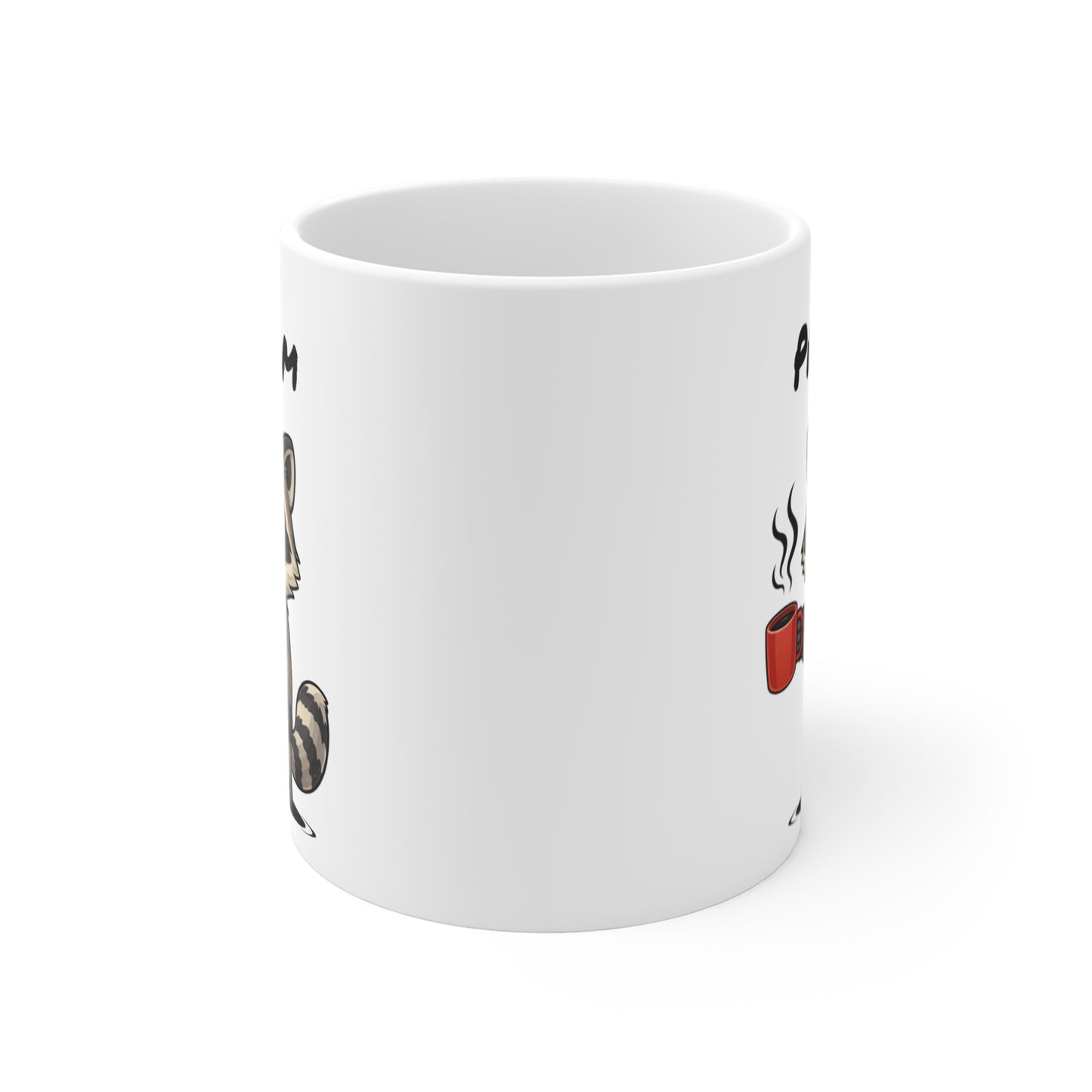 Mug Raton Laveur Fatigué Personnalisable 325ml – Tasse Café Humour Animal Mignon Drôle Réveil Difficile Cadeau