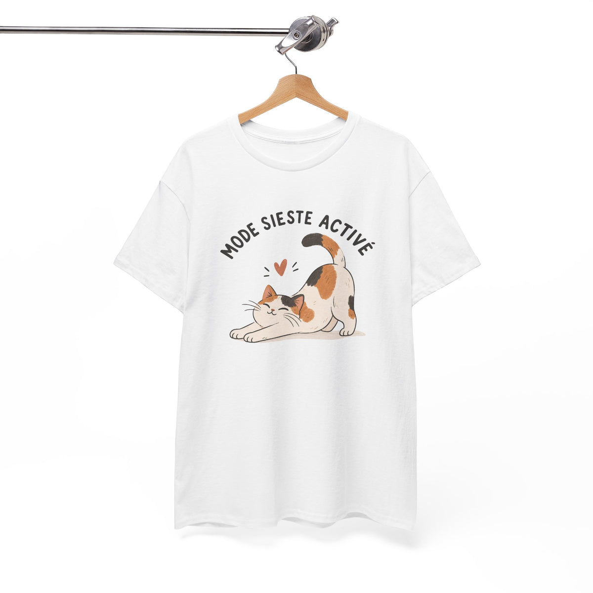 Tee Shirt Chat Homme Femme – Mode Sieste Activé – T-Shirt Humour Chat Amoureux des Chats Cadeau Original