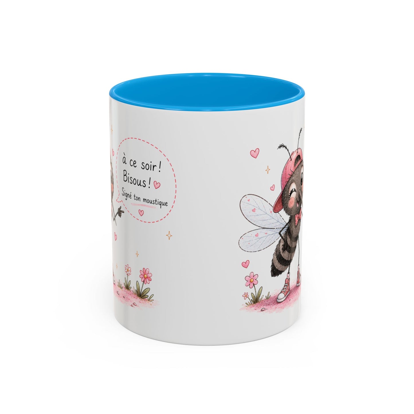 Tasse À Ce Soir ! Bisous ! Signé Ton Moustique – Mug Moustique Humour Kawaii – Cadeau Drôle Homme Femme 325ml