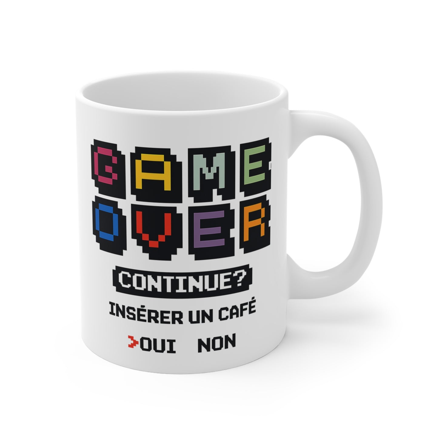 Mug Gamer Rétro – Game Over Continue Insérer Un Café – Tasse Gaming Pixel Arcade – Cadeau Geek Original 325 ml