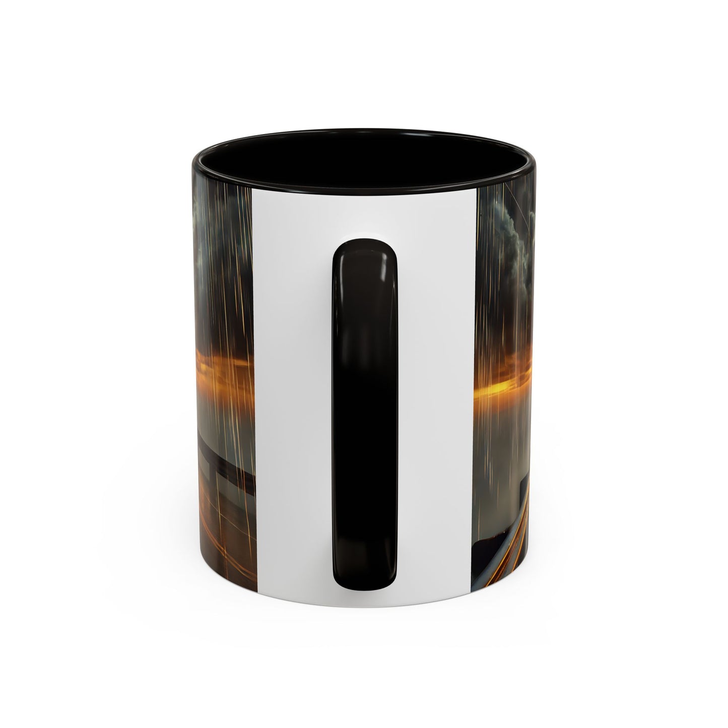 Mug Camion USA sous Orage – Tasse Semi-Remorque avec Éclairs et Route Tempête – Cadeau Chauffeur Routier 325ml