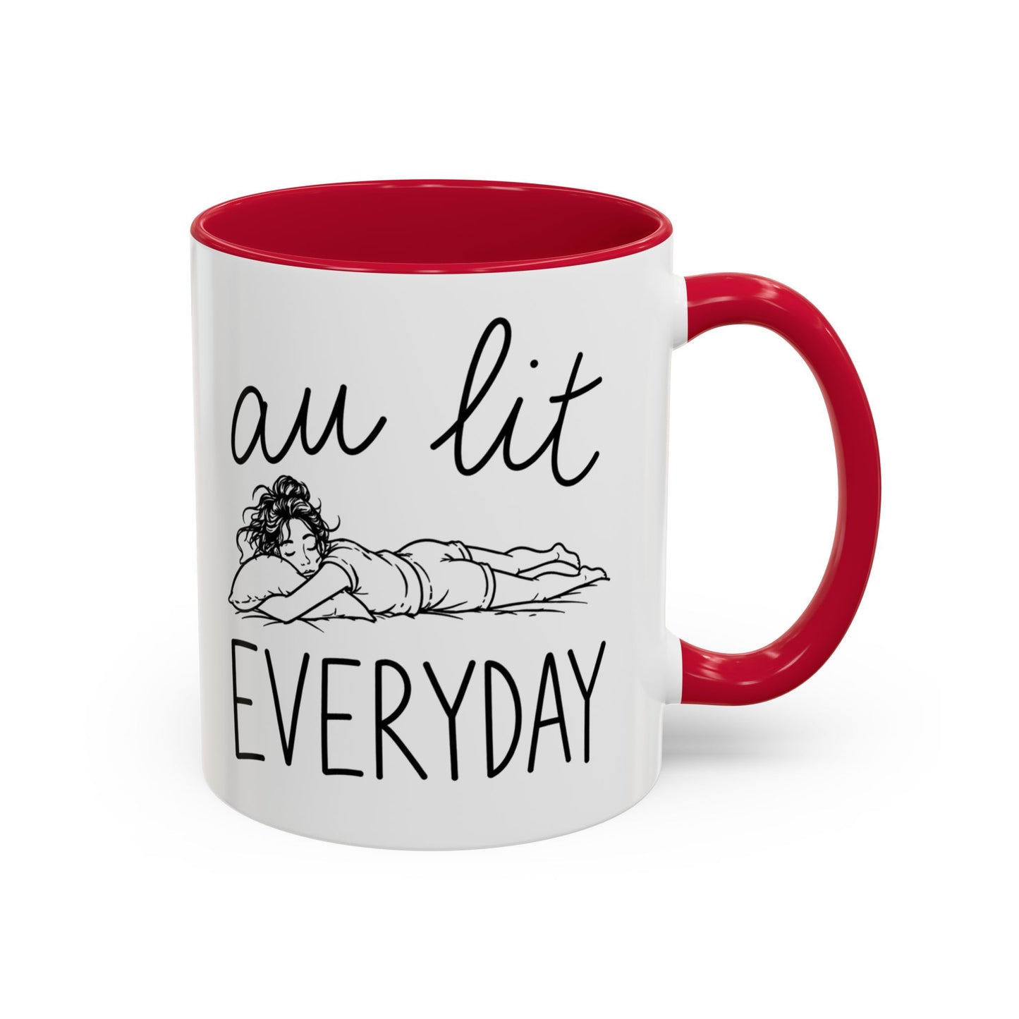 Mug Femme Fatigue et Détente – “Au Lit Everyday” – Tasse Humour Femme Dormir Relax – Cadeau Original Femme – Céramique 325ml Noir Bleu Rouge