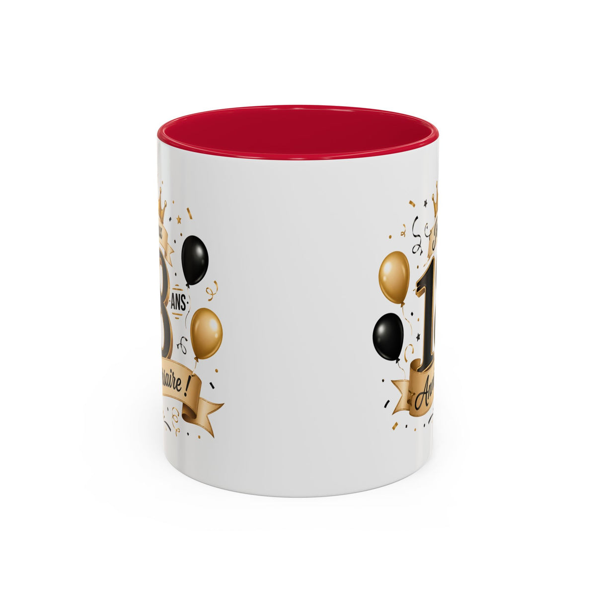 Mug Joyeux 18 Ans – Tasse Anniversaire 18 Ans – Cadeau Original pour Femme Homme – Idée Cadeau 18e Anniversaire Noir Bleu Rouge