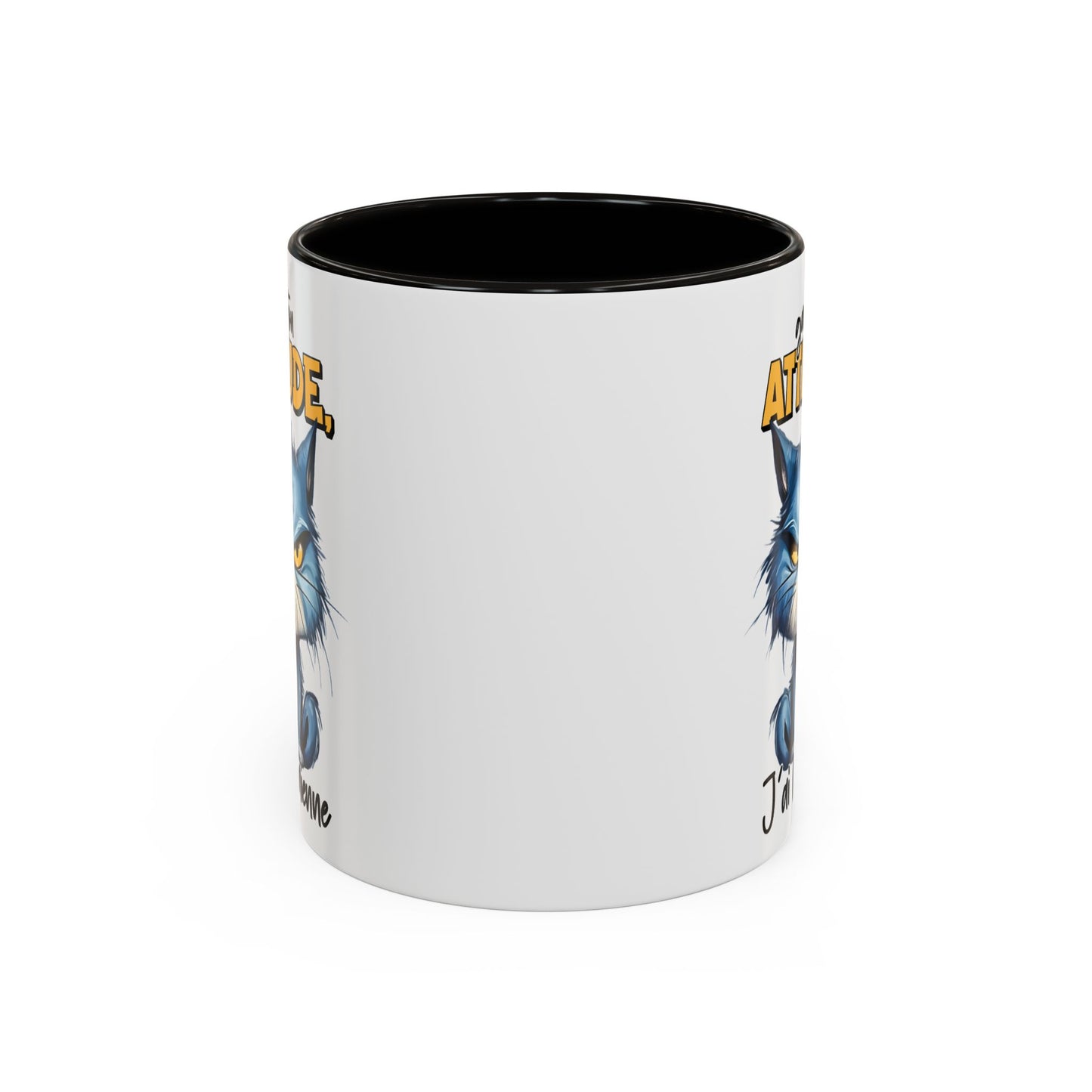 Tasse Garde Ton Attitude J’Ai La Mienne – Mug Chat Grincheux Humour Drôle 325ml