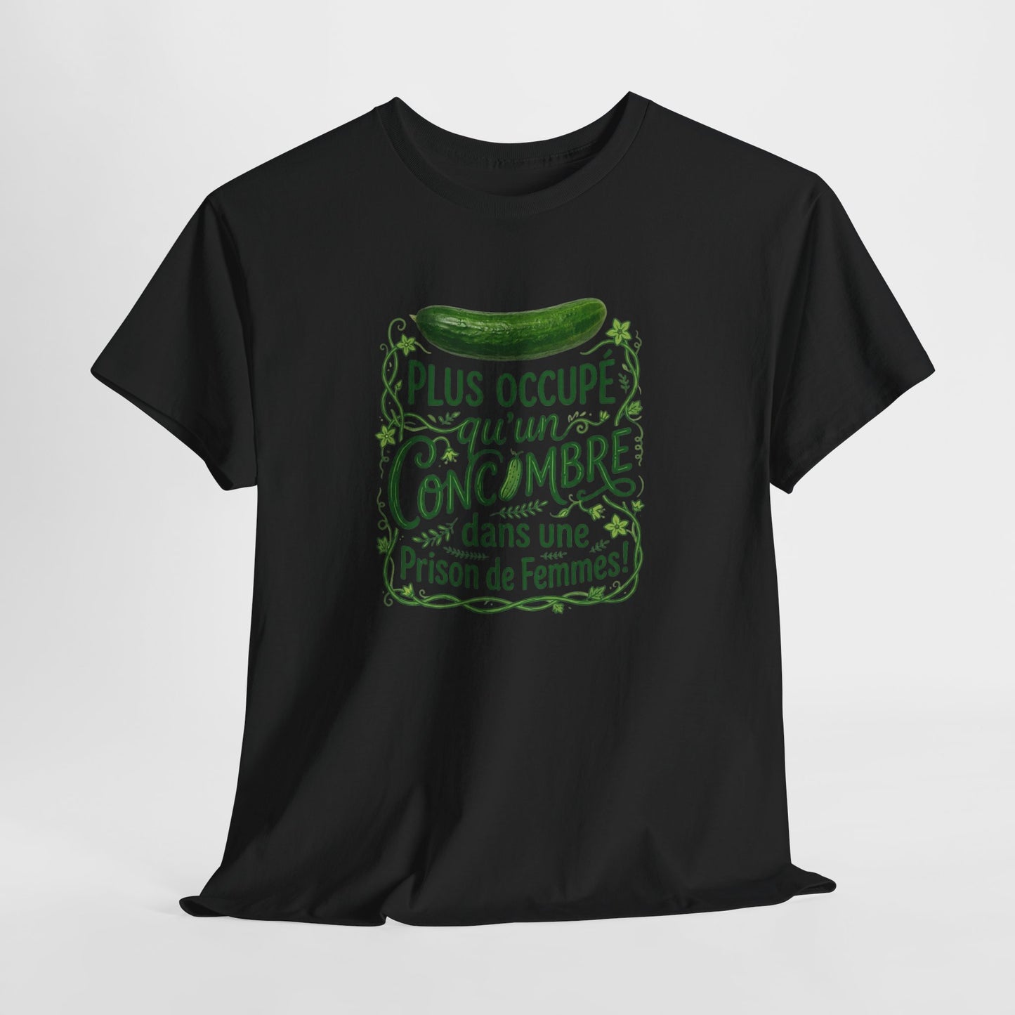 T-Shirt Humour Concombre Phrase Drôle – Tee Shirt Adulte Blague Décalée – Cadeau Humoristique Homme Femme