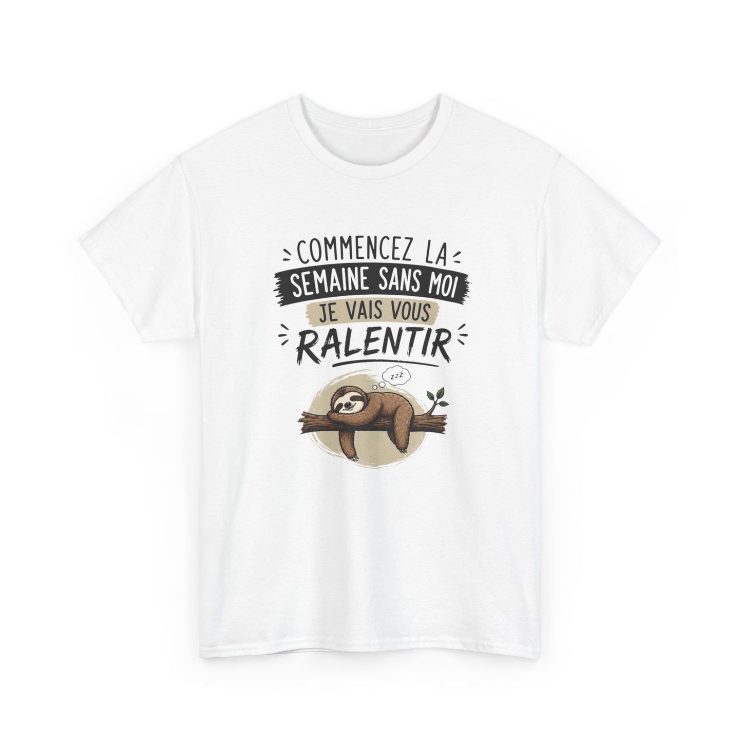 T-Shirt Paresseux Humour Commencez la Semaine Sans Moi – Tee Shirt Drôle Motivation Lundi Fainéant Cadeau Original