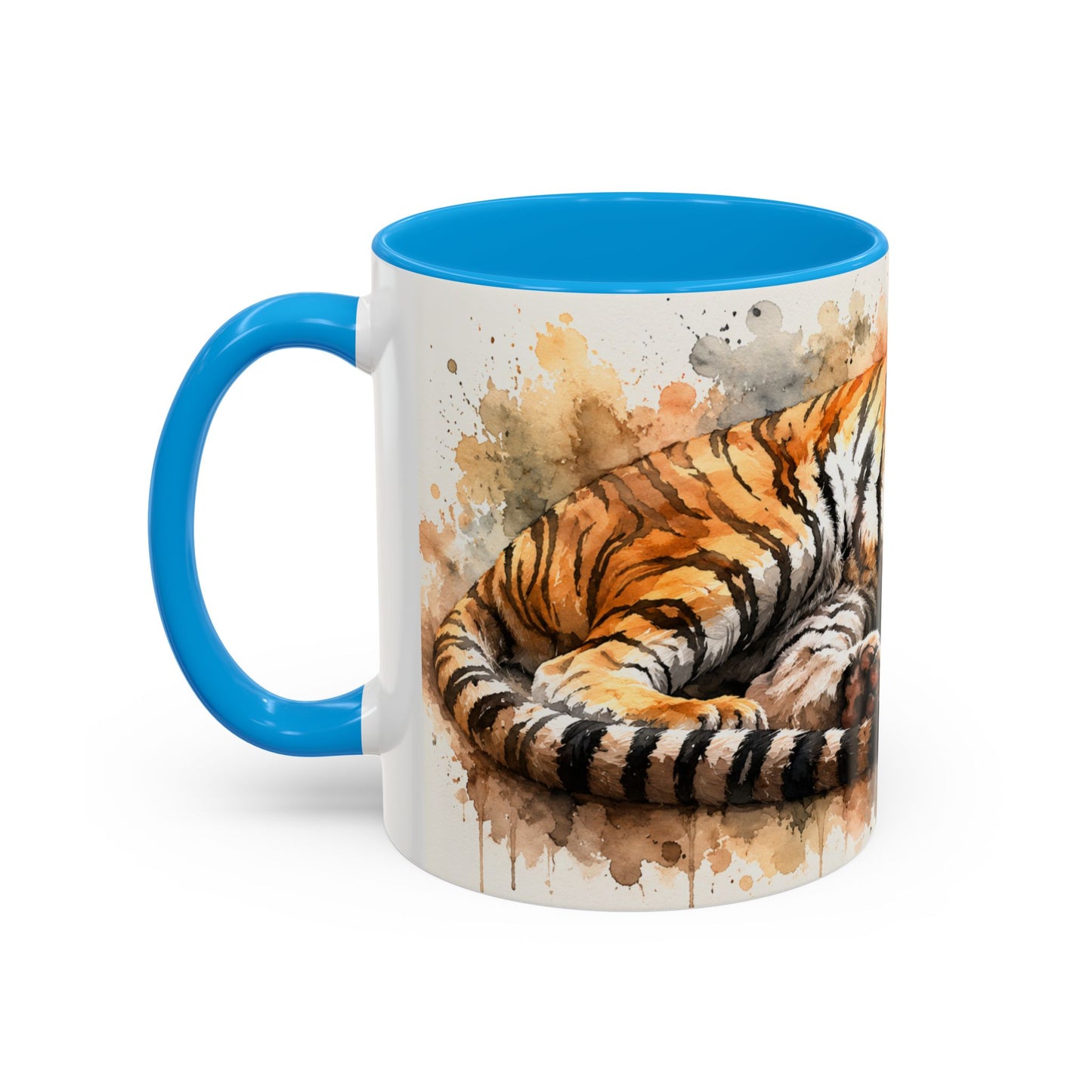 Tasse Tigre Aquarelle – Mug Tigre Endormi Relaxant – Cadeau Animal Sauvage Homme Femme 325ml