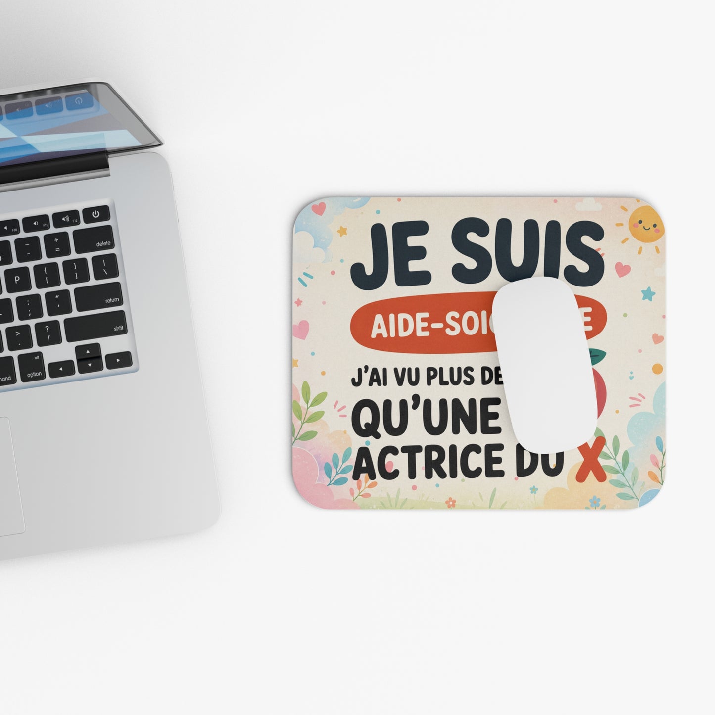 Tapis de Souris 22x18cm Je Suis Aide-Soignante Humour Cadeau Femme Bureau Gaming