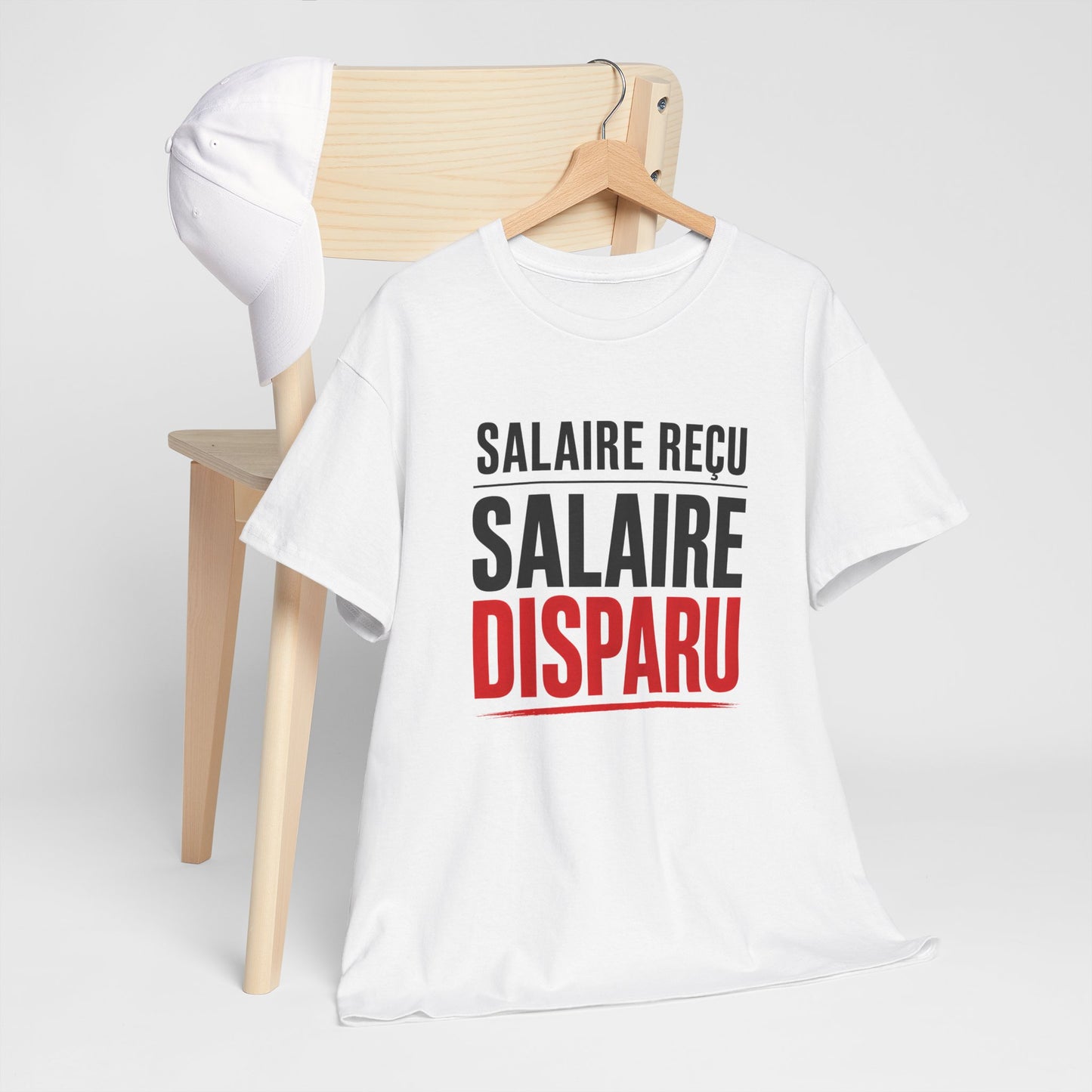 T-Shirt Humour Argent – Salaire Reçu Salaire Disparu – Tee Shirt Drôle Adulte Travail Fin de Mois Idée Cadeau
