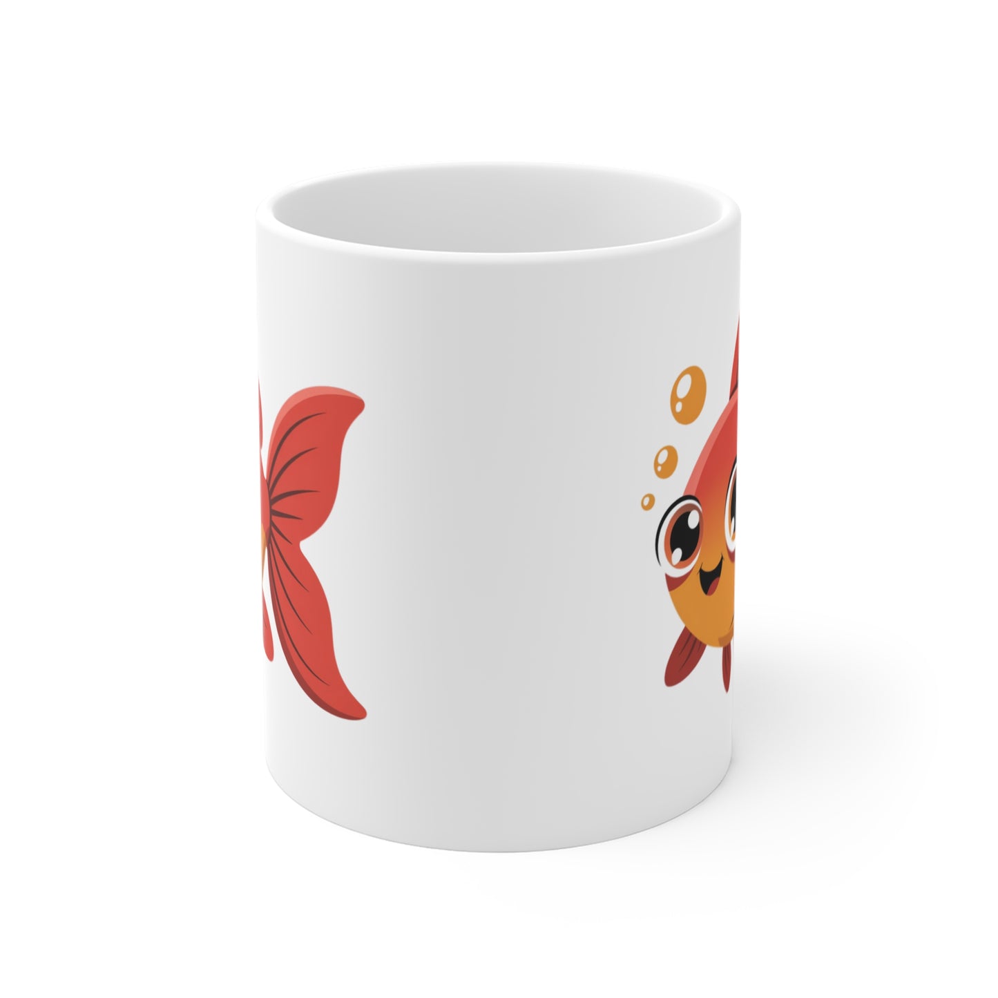 Mug Personnalisable Poisson Rouge Kawaii – Tasse Mignonne et Colorée – Cadeau Enfant ou Adulte 325ml