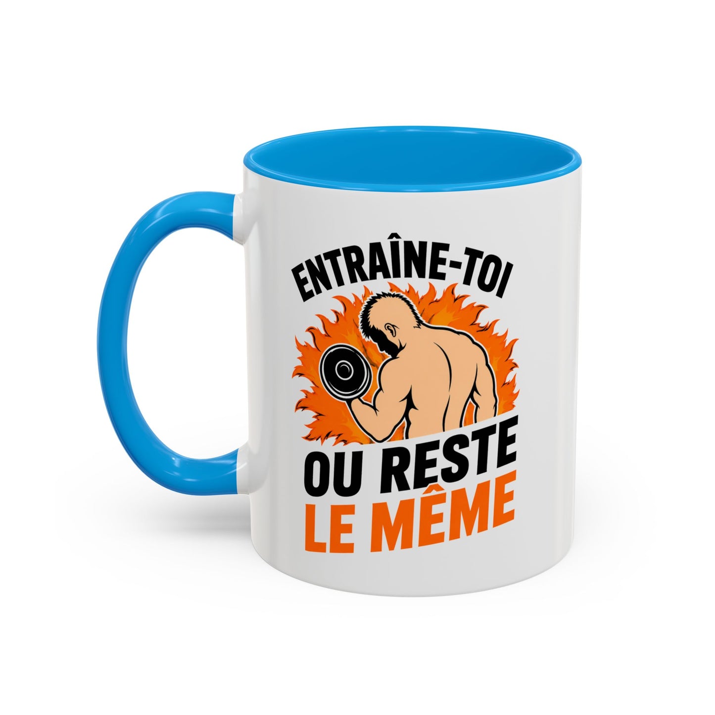 Mug Musculation Homme – Tasse Fitness Bodybuilding – Cadeau Sportif Original, Motivation Gym Entraînement Noir Bleu Rouge