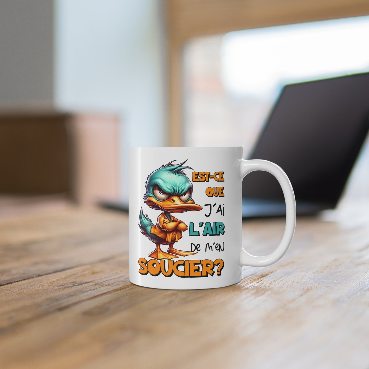 Tasse Est-Ce Que J’Ai L’Air De M’en Soucier – Mug Humour Canard Sarcastique – Cadeau Homme Femme 325ml
