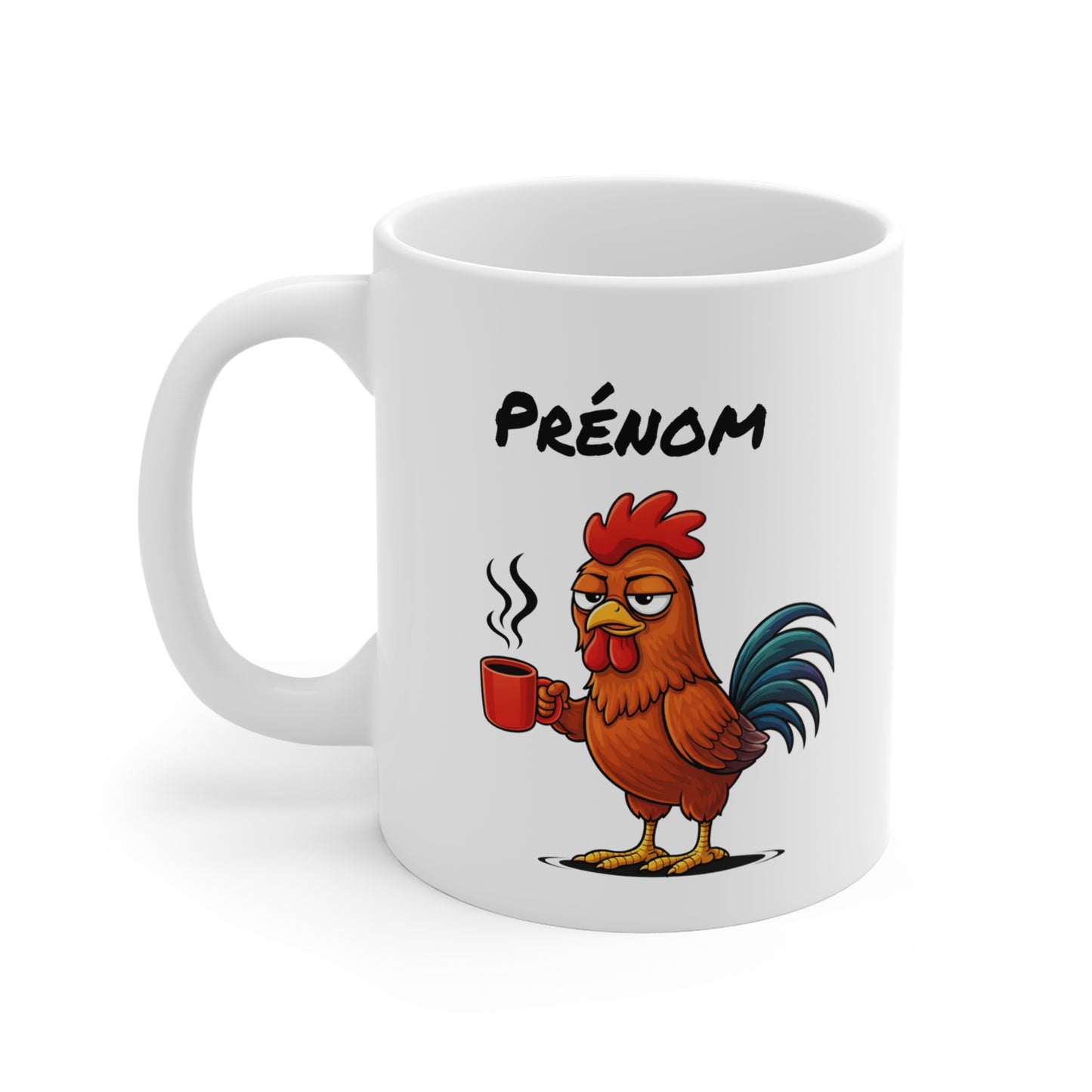 Mug Coq Personnalisable 325ml – Tasse Café Humour Animal Drôle Matin Difficile Cadeau Original Homme