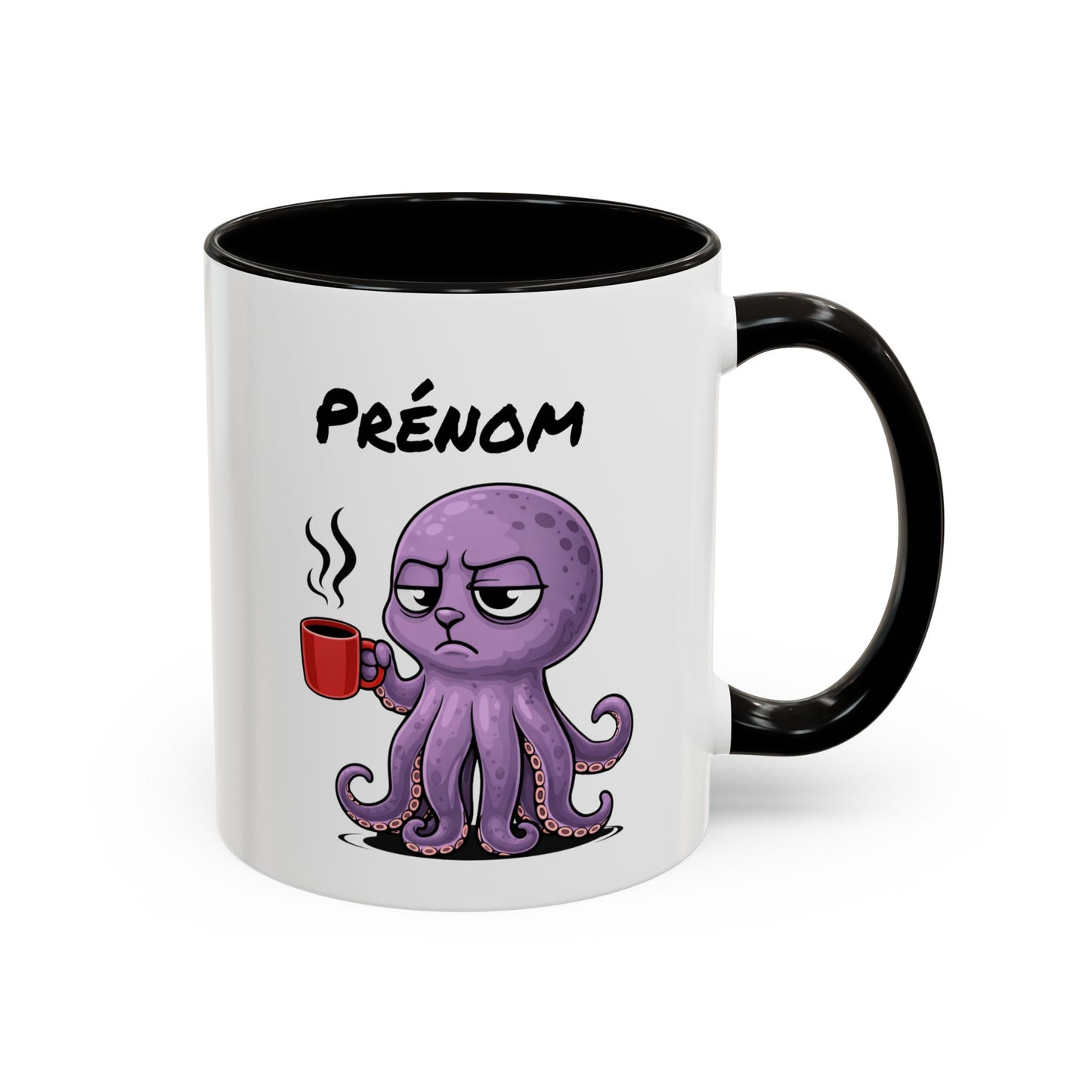 Mug Poulpe Fatigué Personnalisable 325ml – Tasse Café Humour Animal Marin Drôle Réveil Difficile Bureau