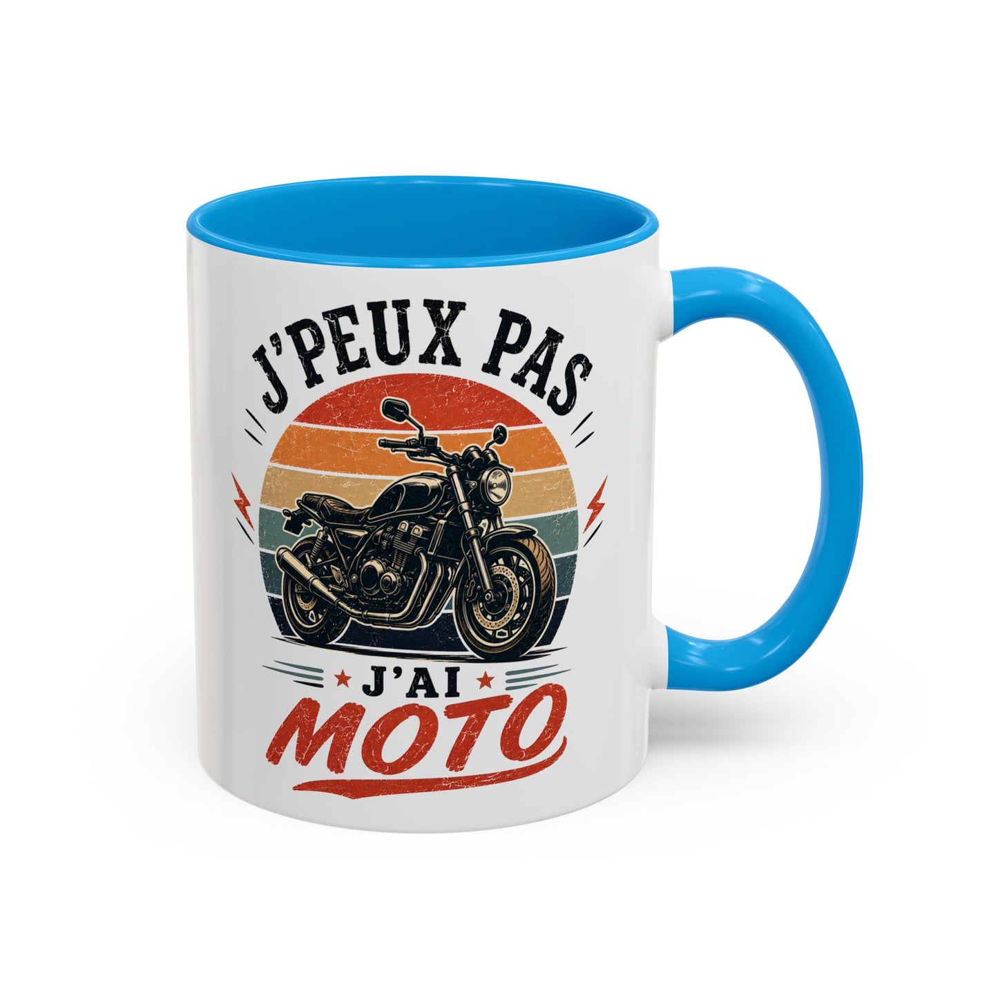Tasse J’Peux Pas J’Ai Moto – Mug Motard Vintage Humoristique – Cadeau Passion Moto Homme Femme 325ml