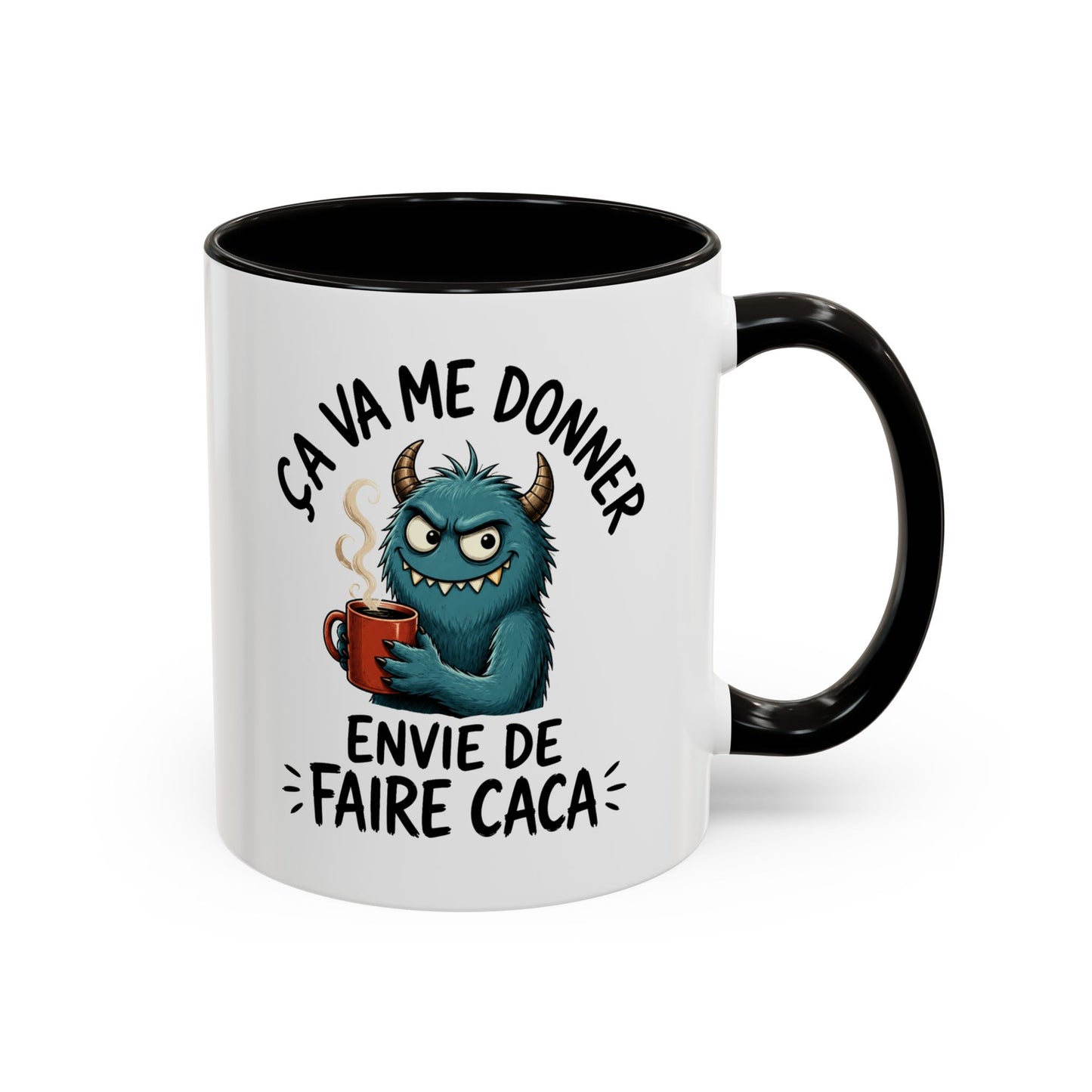Mug Humoristique Monstre Bleu – Tasse Café Drôle – Cadeau Original Homme et Femme, Collègue Ami Noir Bleu Rouge
