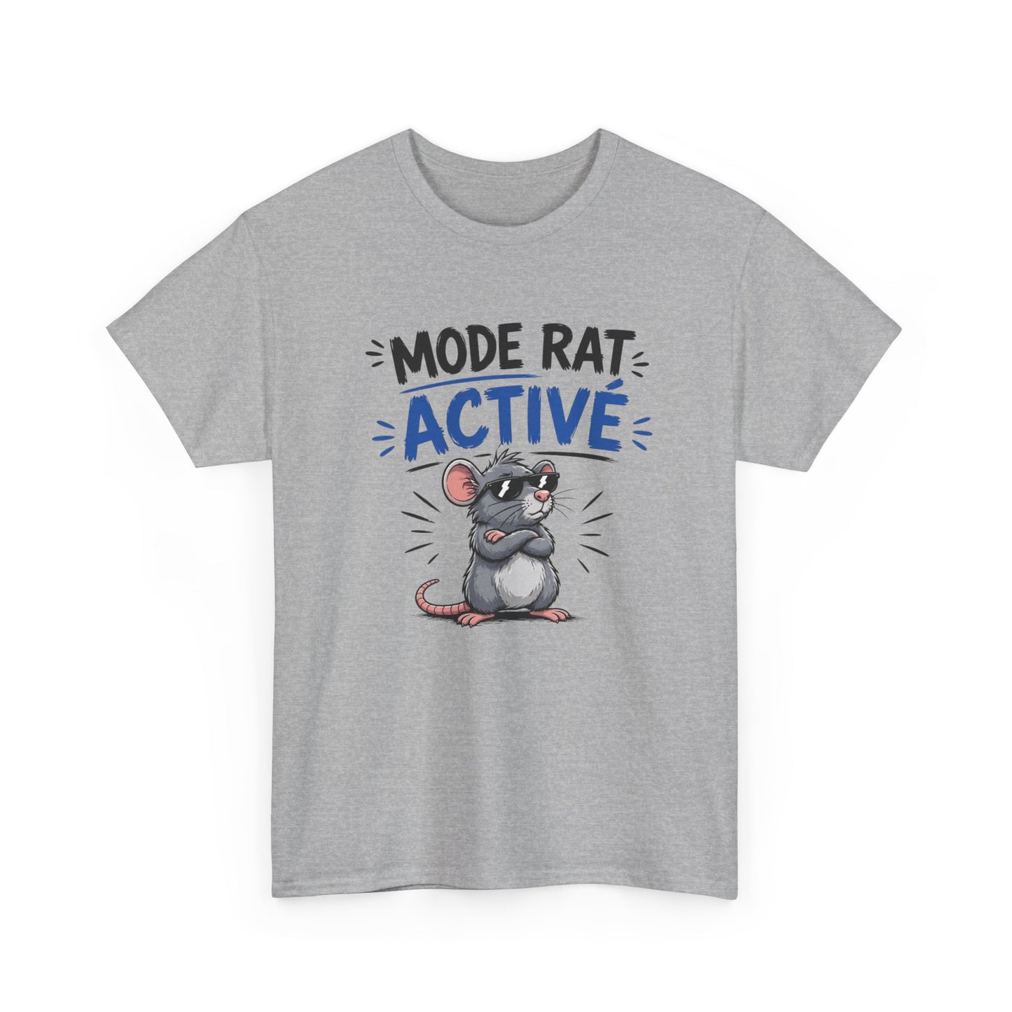 T-Shirt Humour Mode Rat Activé – Tee Shirt Drôle Animal Cool Lunettes – Cadeau Original Homme Femme