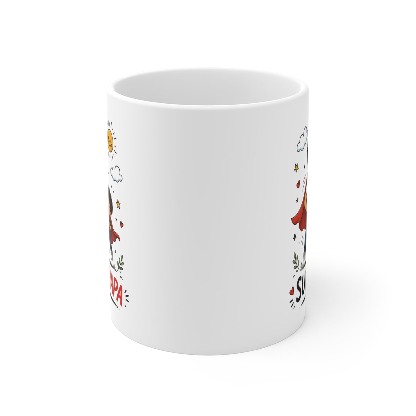 Tasse Super Papa – Mug Papa Héros avec Enfant – Cadeau Fête des Pères Original 325ml