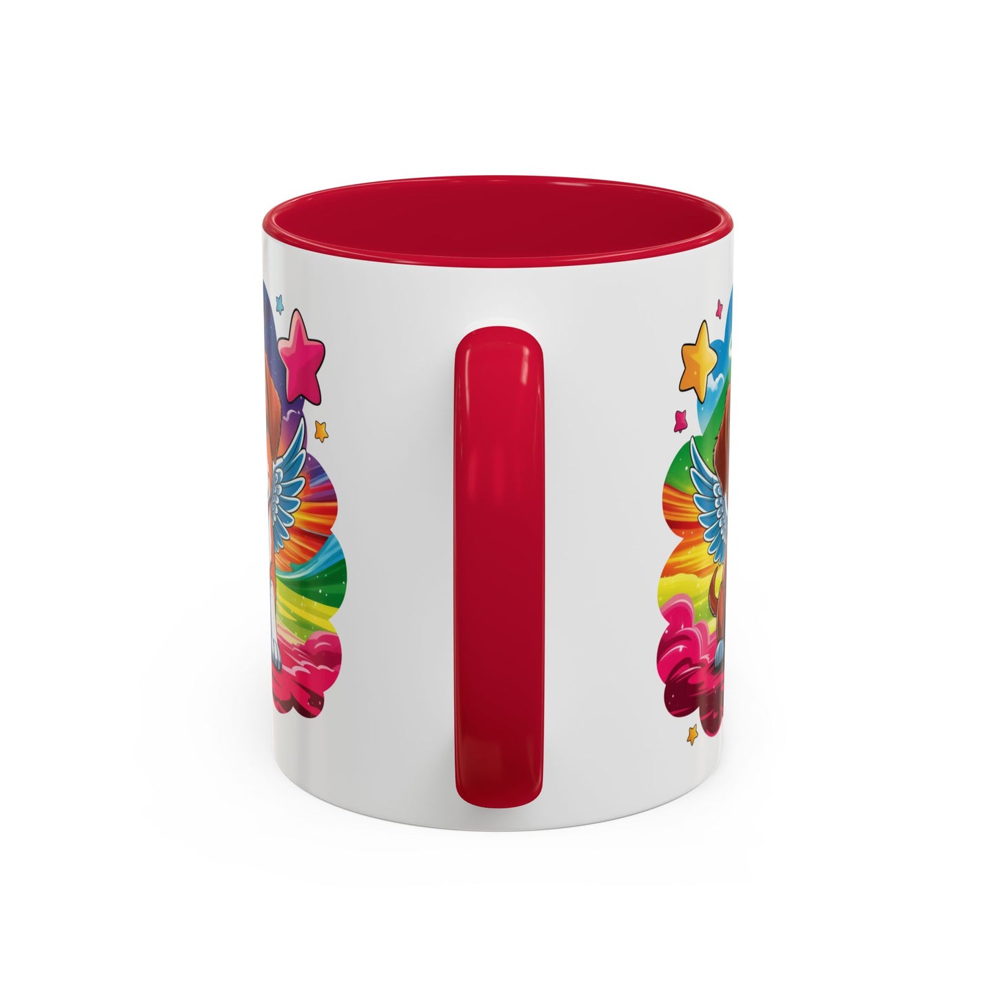 Mug Chiot Ange avec Ailes et Halo – Tasse Kawaii Colorée Cadeau Original Amoureux des Chiens – Céramique 325ml