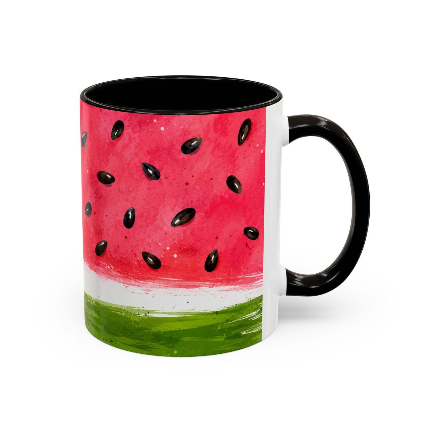 Tasse Pastèque Aquarelle – Mug Fruit Rouge et Vert – Cadeau Été Gourmand Homme Femme 325ml