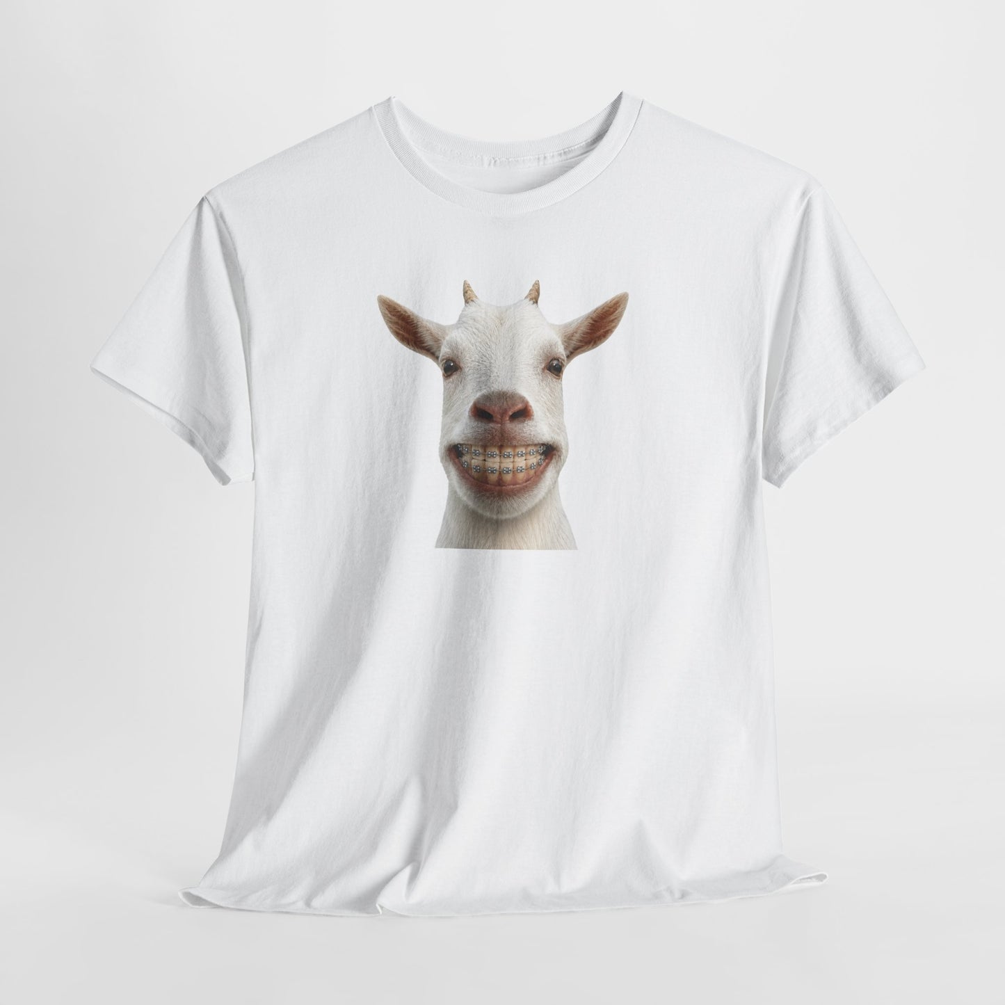 Tee-Shirt Humour Homme et Femme – Chèvre Drôle avec Appareil Dentaire – Idée Cadeau Original Animal Ferme Anniversaire