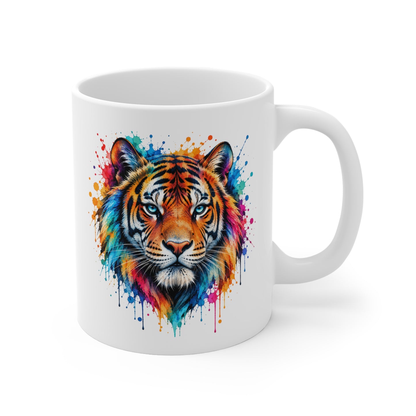 Mug Tigre Coloré – Tasse Tigre Majestueux Style Aquarelle – Cadeau Original Amoureux des Tigres et Animaux Sauvages