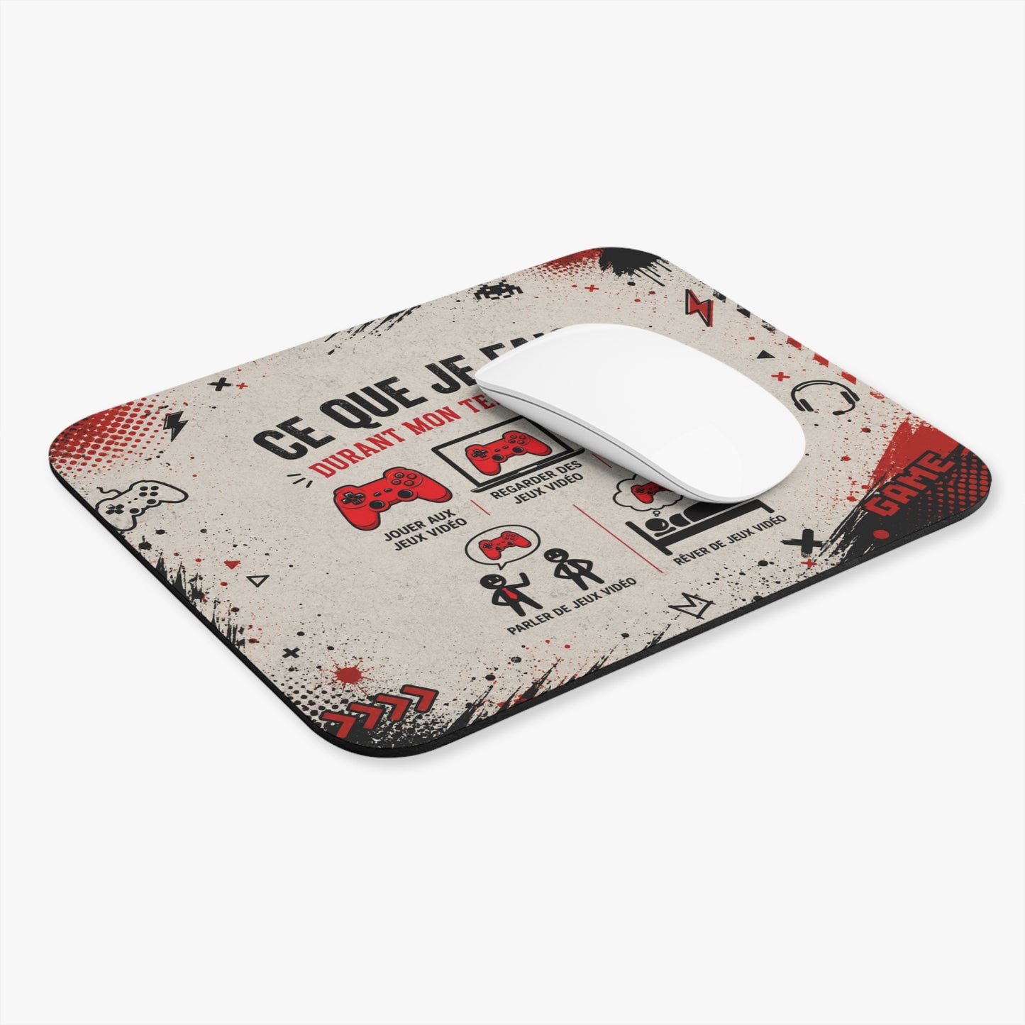 Tapis de Souris 22x18cm Gamer Humour Ce Que Je Fais Durant Mon Temps Libre Cadeau Joueur Jeux Vidéo Gaming Console PC