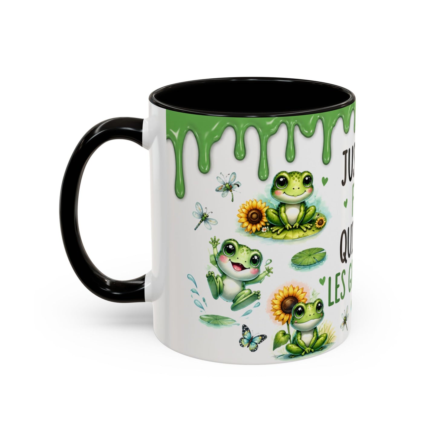 Tasse Humour Grenouille – Mug Juste Une Fille Qui Adore Les Grenouilles – Design Kawaii et Nature – Céramique 325ml
