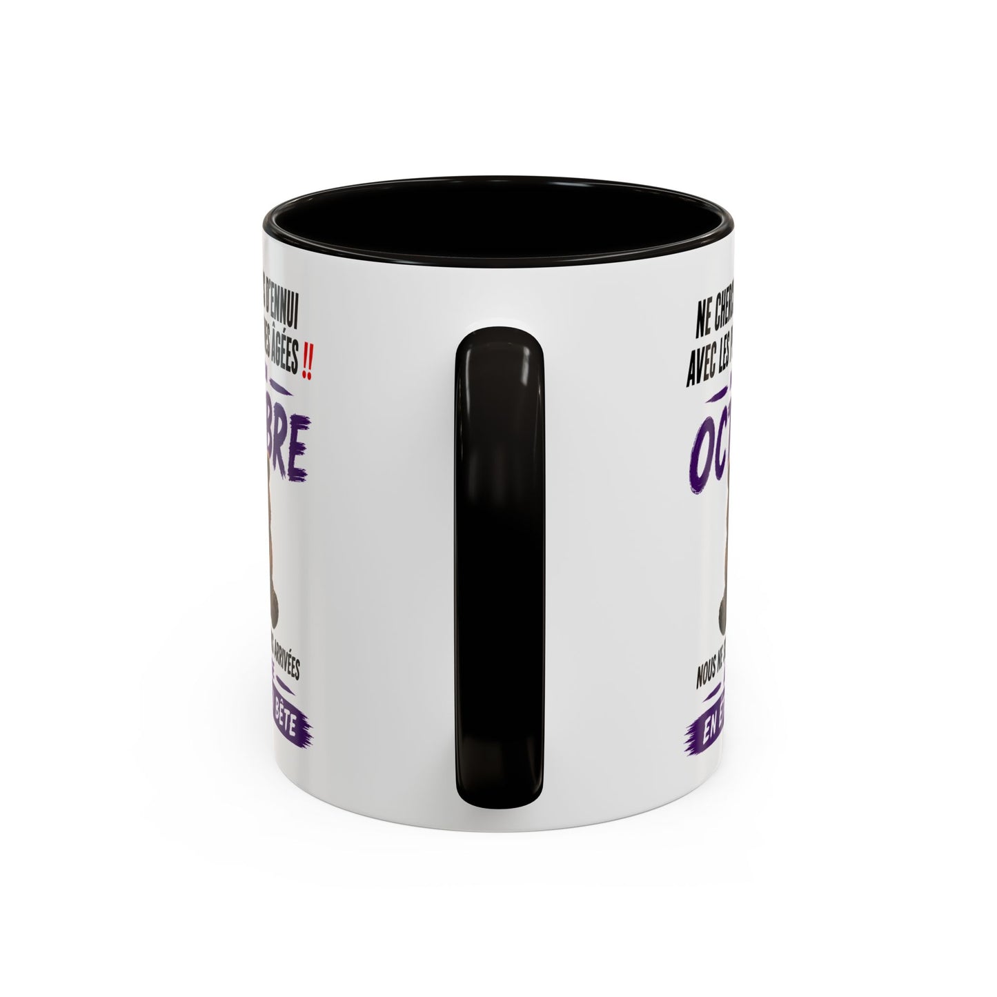 Tasse Humour Personnes Nées en Octobre – Mug Ours Drôle Senior Retraité – Cadeau Anniversaire Homme Femme 325ml