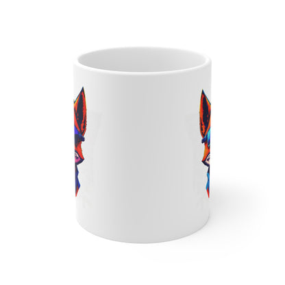 Mug Renard Stylisé 325ml – Tasse Céramique Design Moderne Coloré – Cadeau Original Animal Cool avec Lunettes