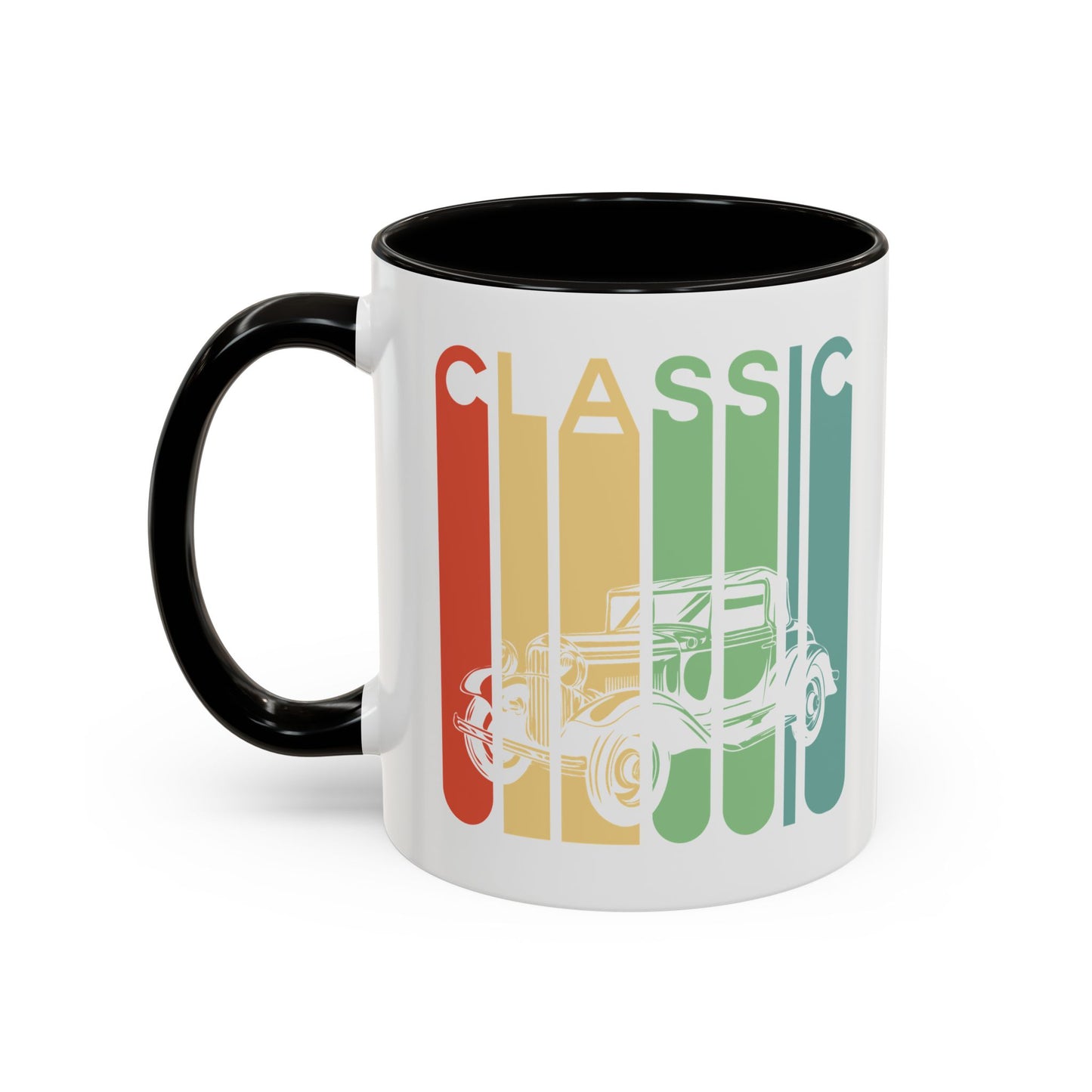 Mug Voiture Vintage Homme et Femme – Tasse Automobile Classique Rétro – Idée Cadeau Passionné Auto Ancienne Collectionneur Conducteur – 325 ml Noir Bleu Rouge