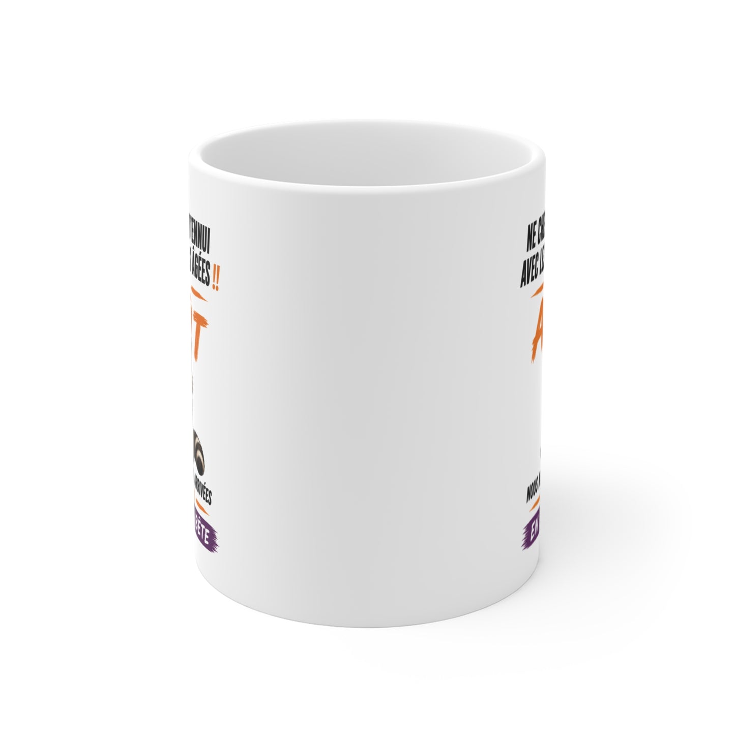 Tasse Retraite Août Humour – Mug Personne Âgée Raton Laveur Drôle – Cadeau Retraité 325ml