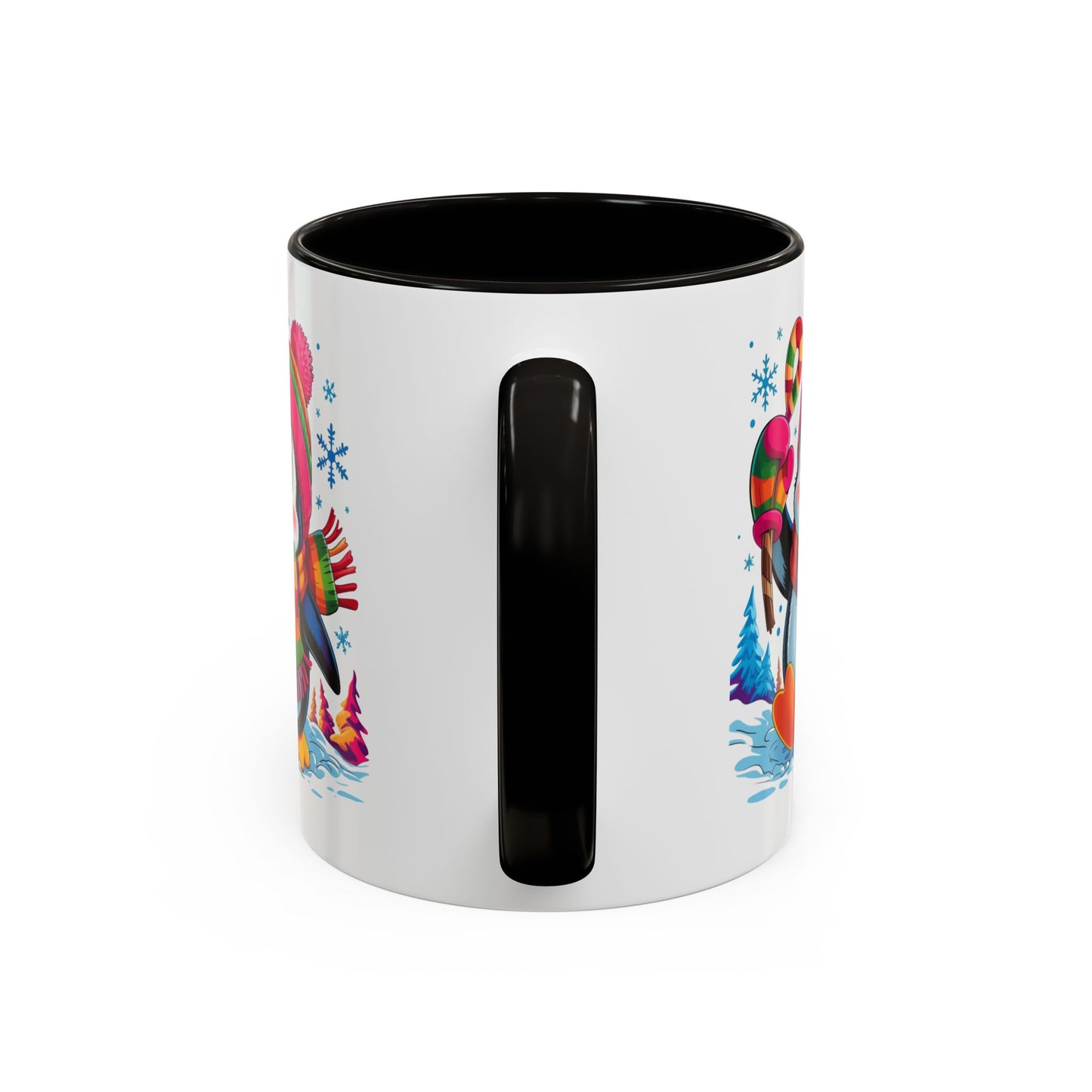 Mug Pingouin Mignon Hiver – Tasse Animaux Kawaii Neige – Cadeau Noël Fun et Coloré – Céramique 325ml