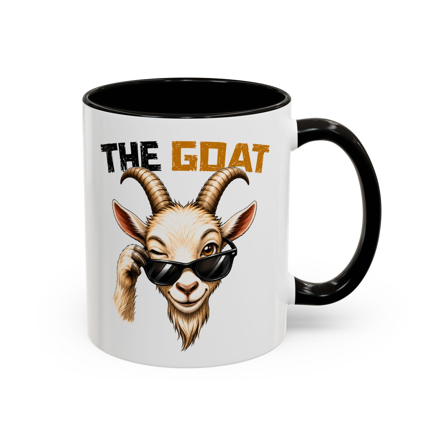 Tasse Humoristique Chèvre “The Goat” – Mug Animal Drôle et Stylé avec Lunettes – Cadeau Fun 325ml