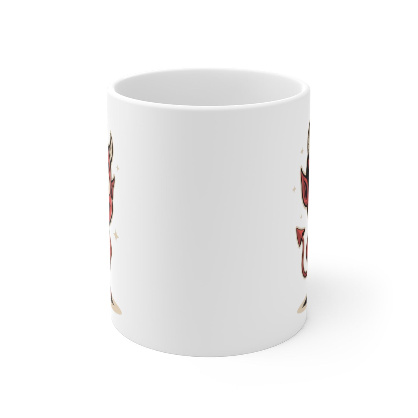 Mug Petit Diable Rouge – Tasse Humour Vintage Cartoon – Cadeau Drôle Original Céramique 325ml
