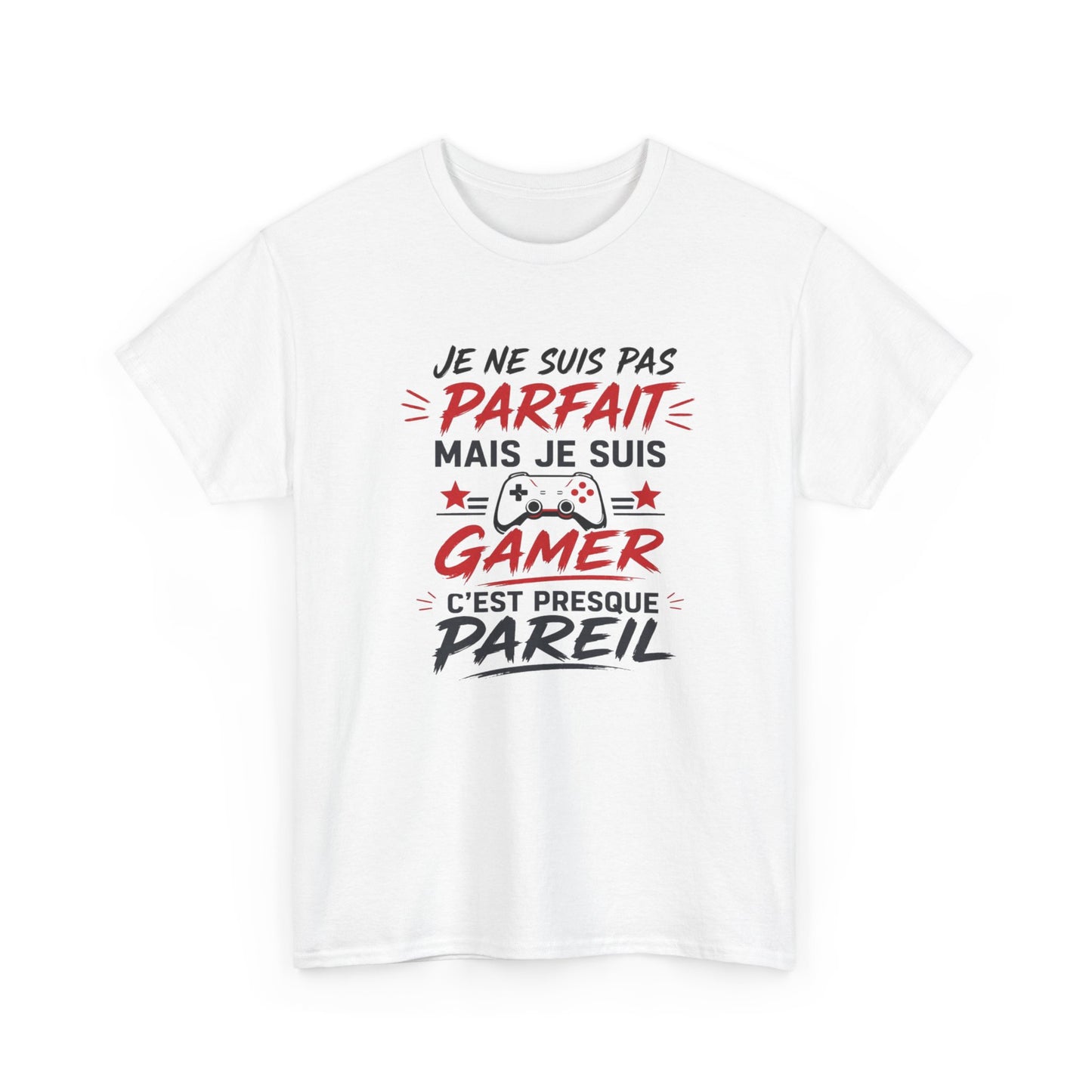 T-Shirt Gamer Humour – Je Ne Suis Pas Parfait Mais Je Suis Gamer – Cadeau Geek Homme Femme Papa Gamer