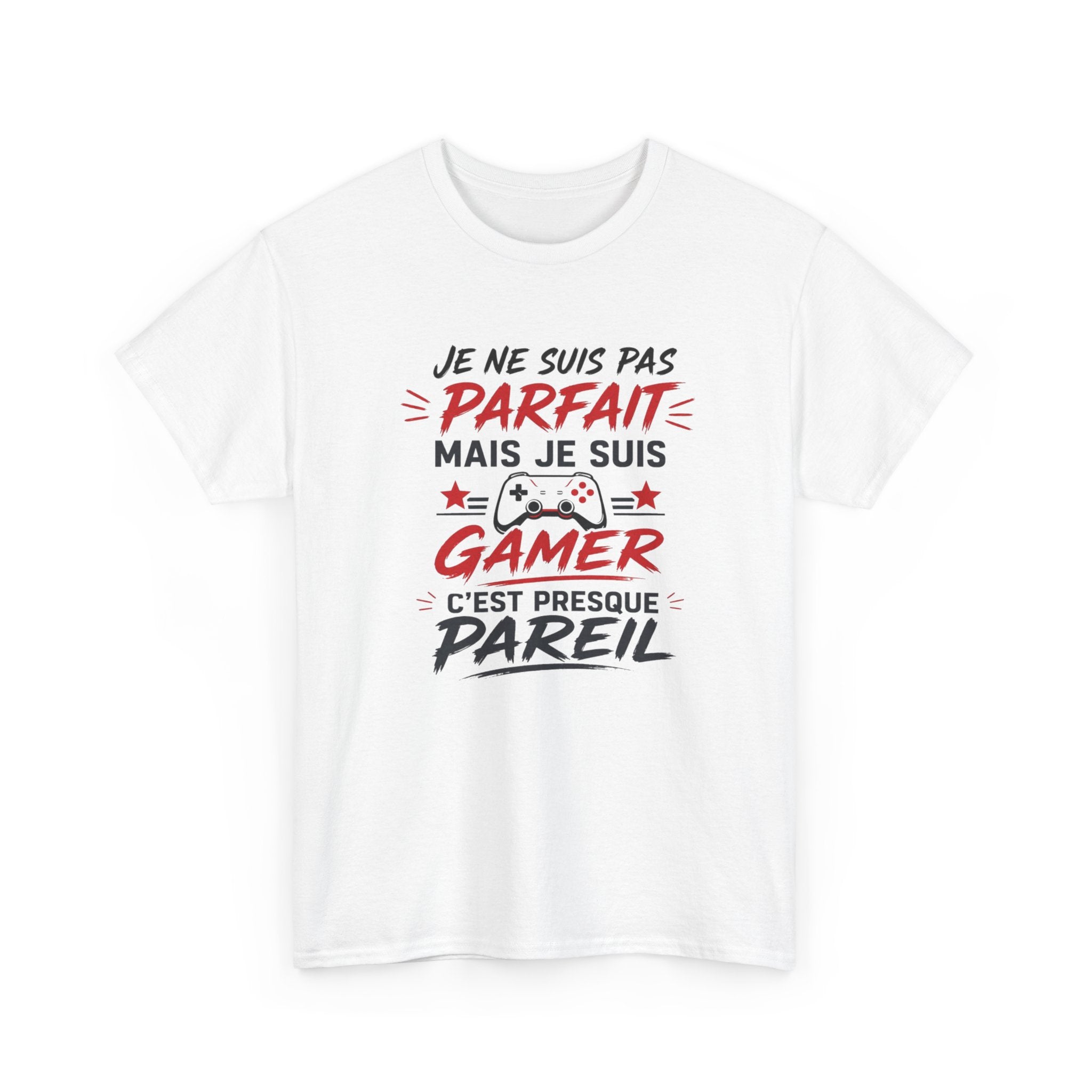 T-Shirt Gamer Humour – Je Ne Suis Pas Parfait Mais Je Suis Gamer – Cadeau Geek Homme Femme Papa Gamer