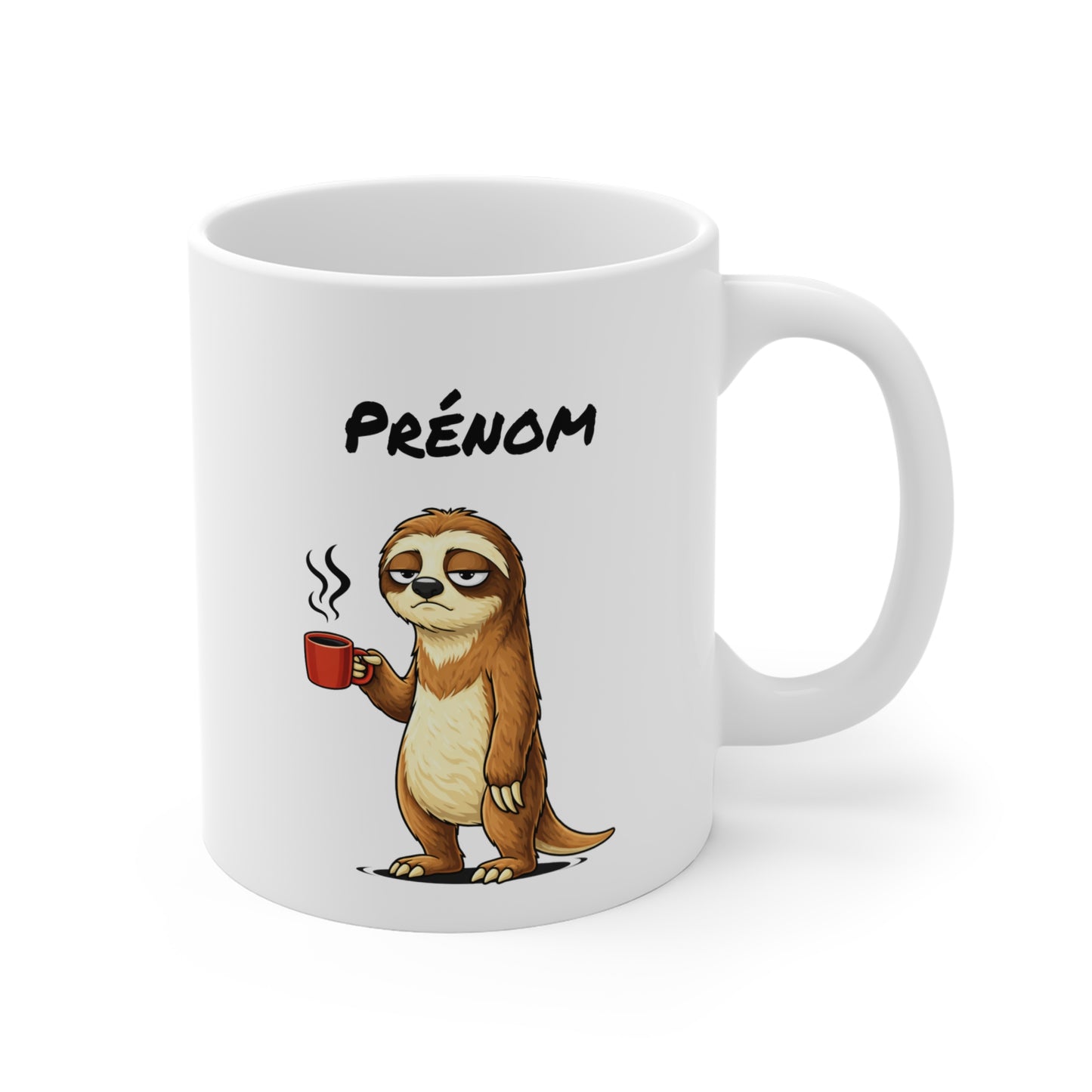 Mug Paresseux Personnalisable 325ml – Tasse Café Humour Fatigue Matin Drôle Cadeau Original Mignon
